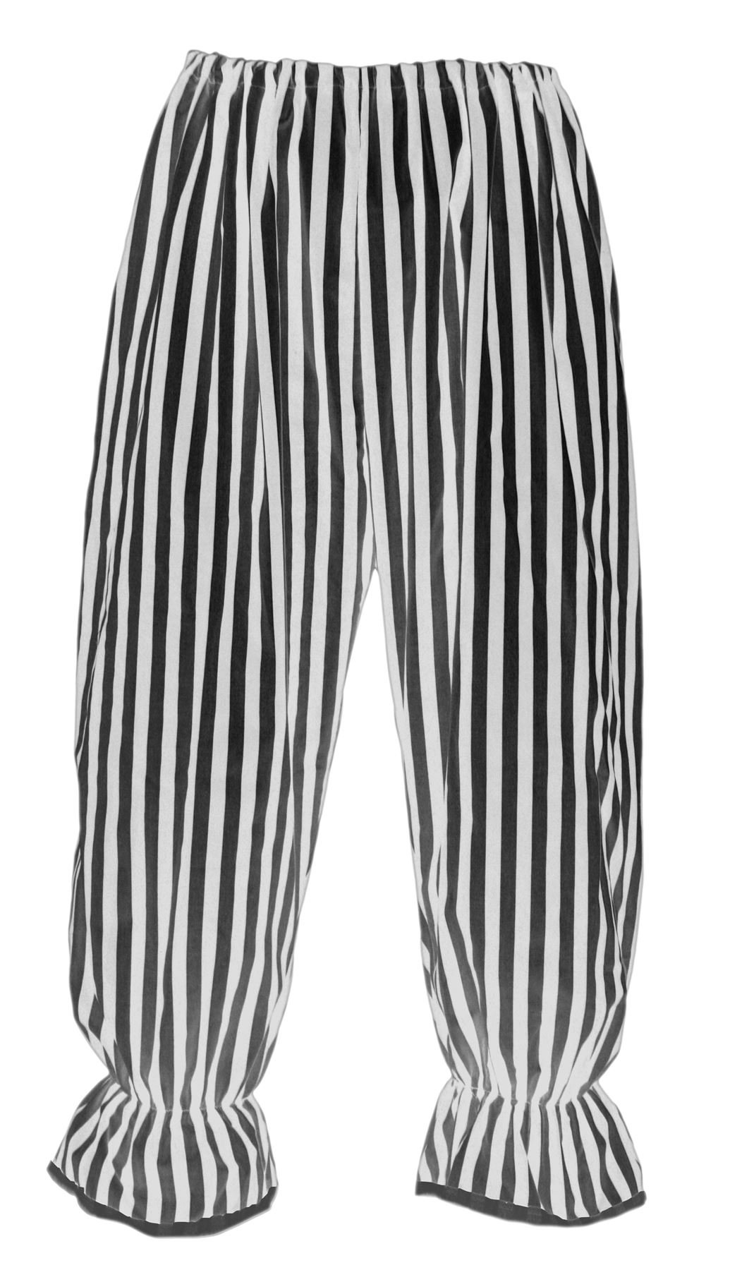 The Dragons Den Unisex Black & White Adults Long Leg Bloomers Panto Dame Pantomime Clown Circus Pirate Victorian Fancy Dress Costume Accessory [ L-Xl]