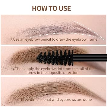 O'CHEAL Brow Longwear Waterproof Tinted Brow Gel,Transfer- Proof,Smudge-resistant,Quick Drying,Easy and quick application with precise brush 04#GREY