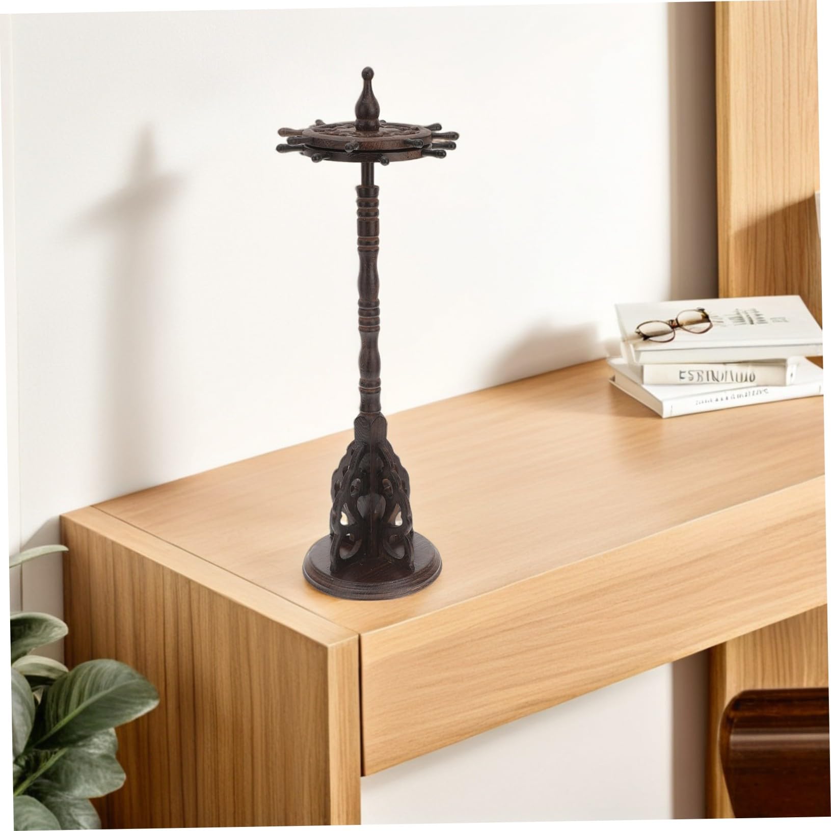 MAGICLULU Runder Stifthalter in Schwarz mit Drehbarer Doppel Etagen Konstruktion für Büro und Schule Multifunktionaler Pinsel und Stiftehalter Desktop Dekoration Zufälliger Stil