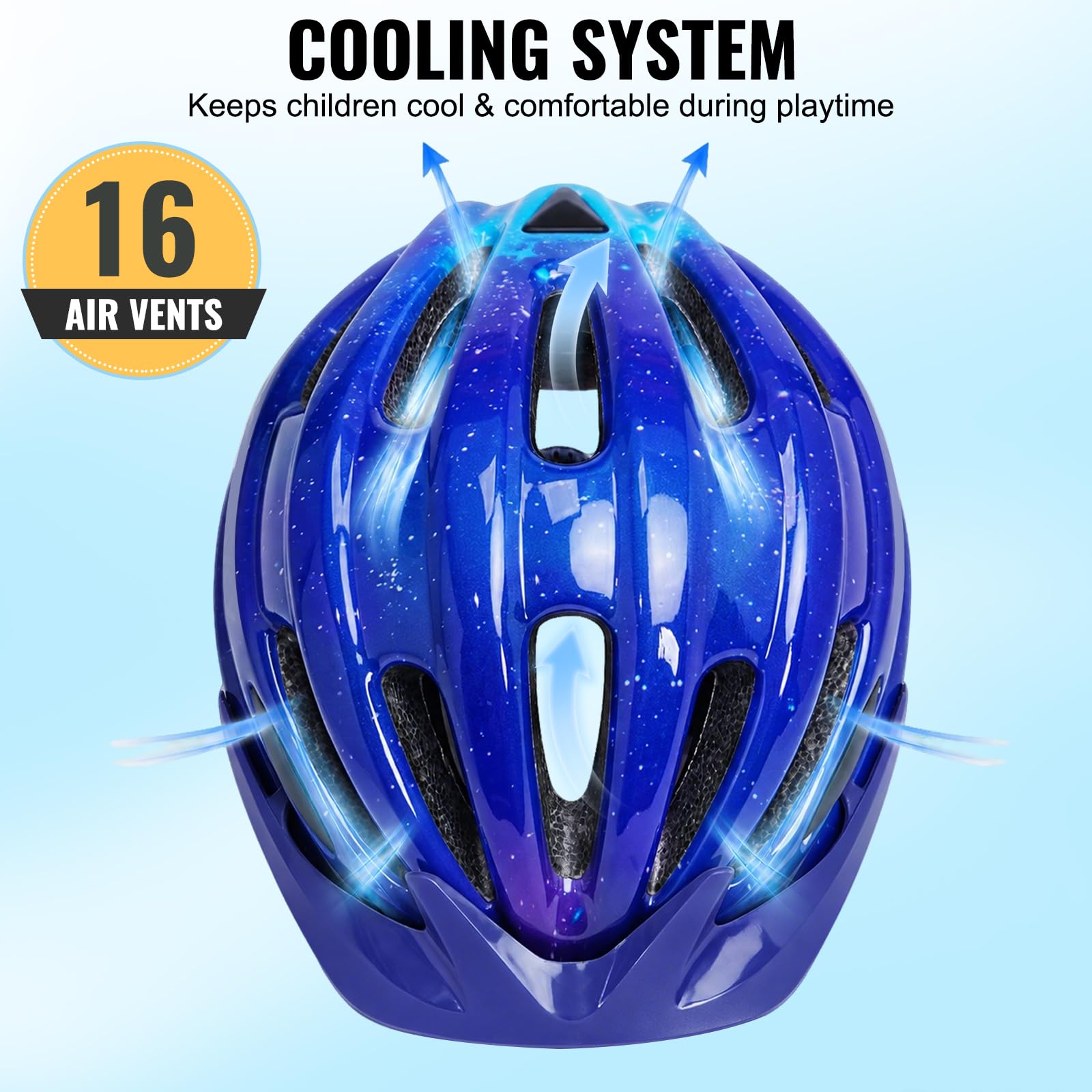 Casque de vélo pour Enfants avec lumière et visière pour garçons et Filles, Casque de vélo pour Enfants (50-57 cm)