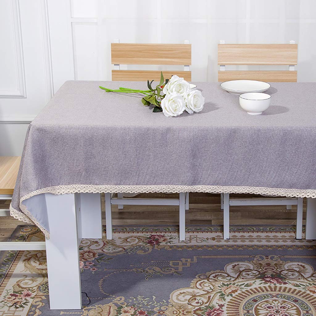 Nappe en coton lin lavable et résistante pour décoration de table de cuisine