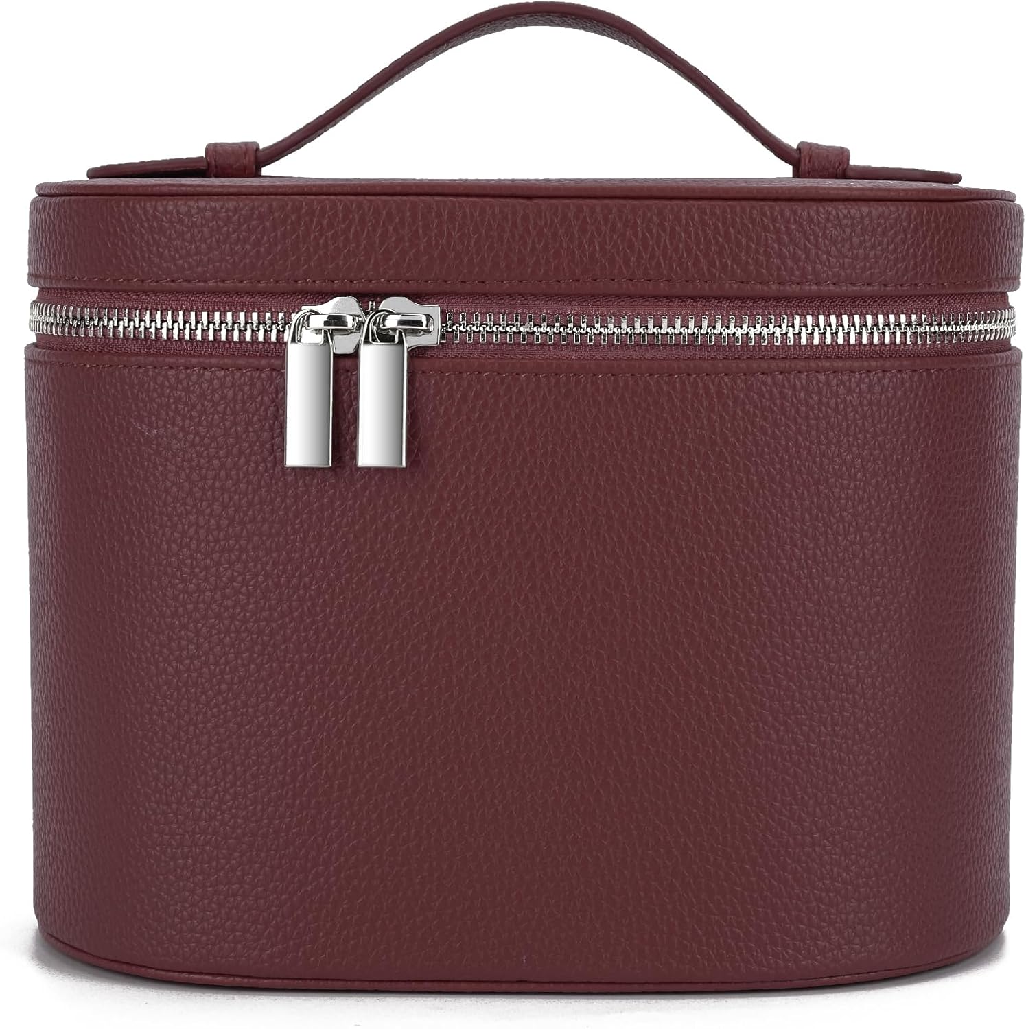 Hitotes Makeup Bag Travel Toiletry Bag for Women Travel Makeup Bag Cosmetic Bag Vanity Case Organizer Case with Removable Divider, Red, 20cm, Makeup Bag