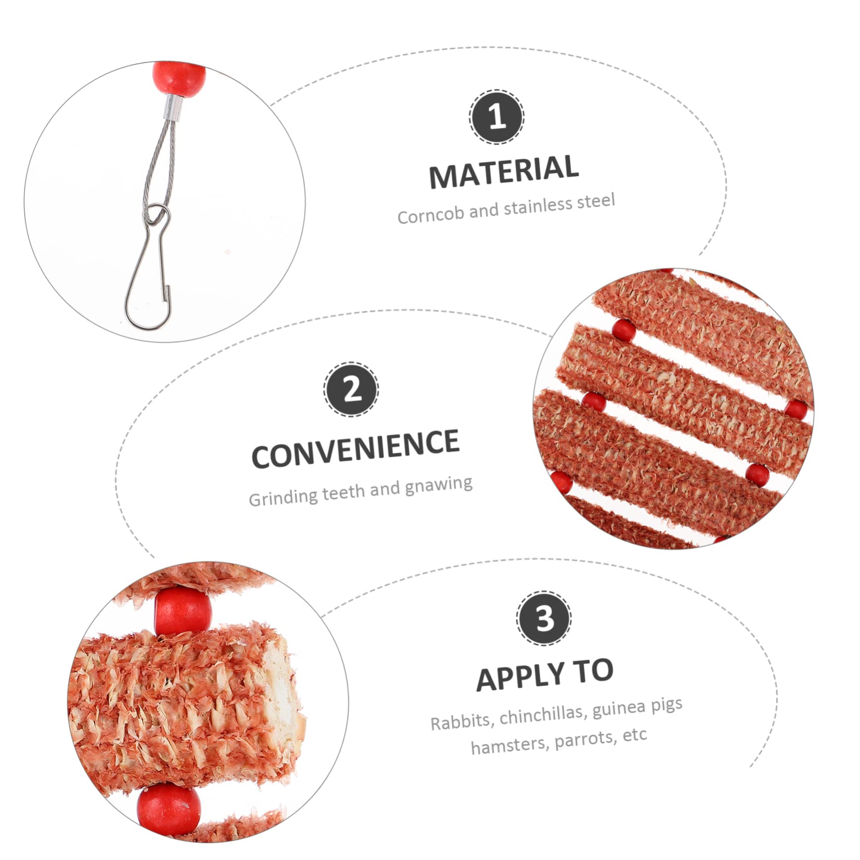 SUPVOX 3piezas Juguete De Masticación para Hámster y Chinchilla Puente De Maíz para Jugar y Esconderse Accesorio para Mascotas Pequeñas Suministros para Conejos y Roedores