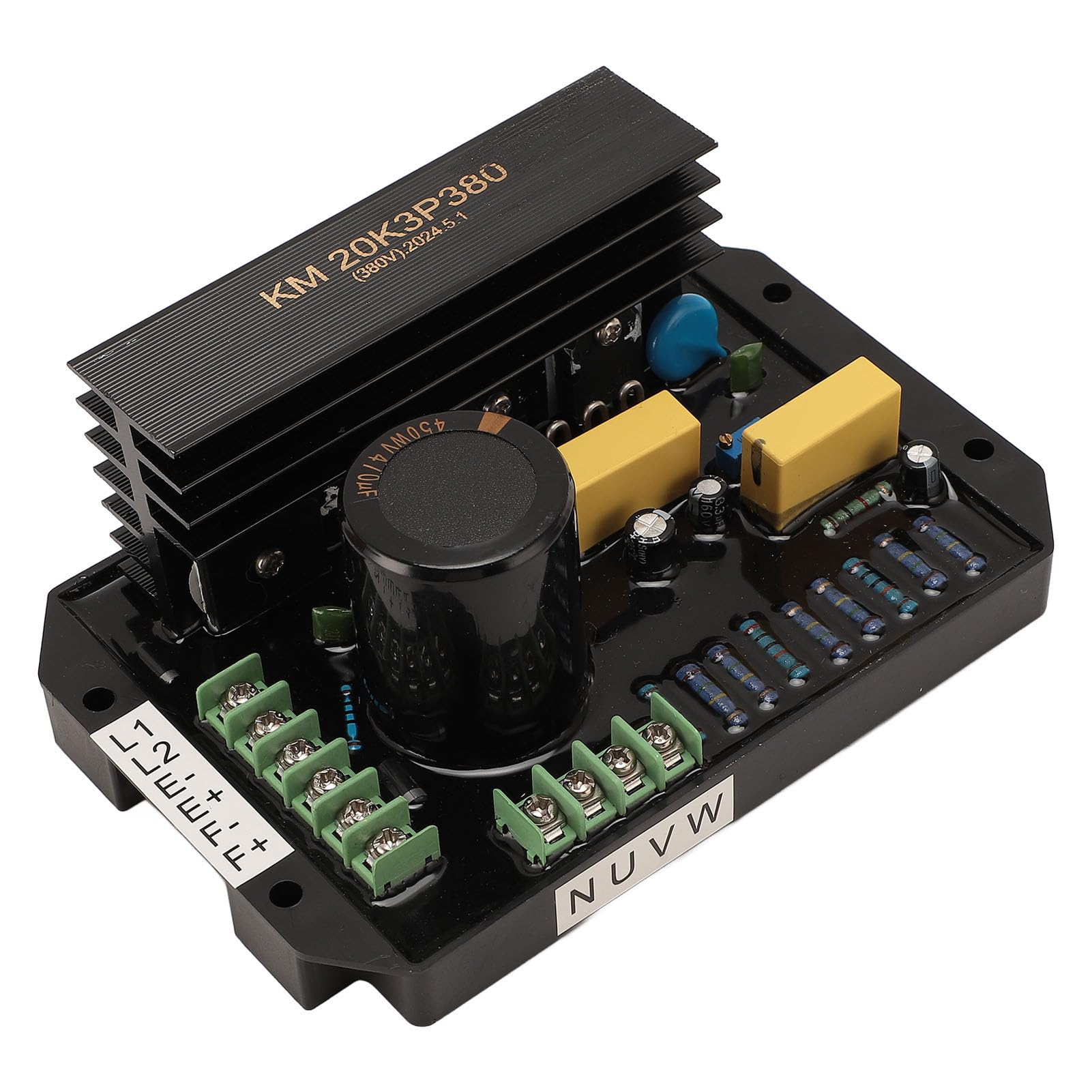 Regulador de Voltaje del Generador de Gasolina Estabilizador de Voltaje Estable y Eficiente para Generador de Gasolina ABS Hierro Aluminio 380V, para Varios Dispositivos Electrónicos