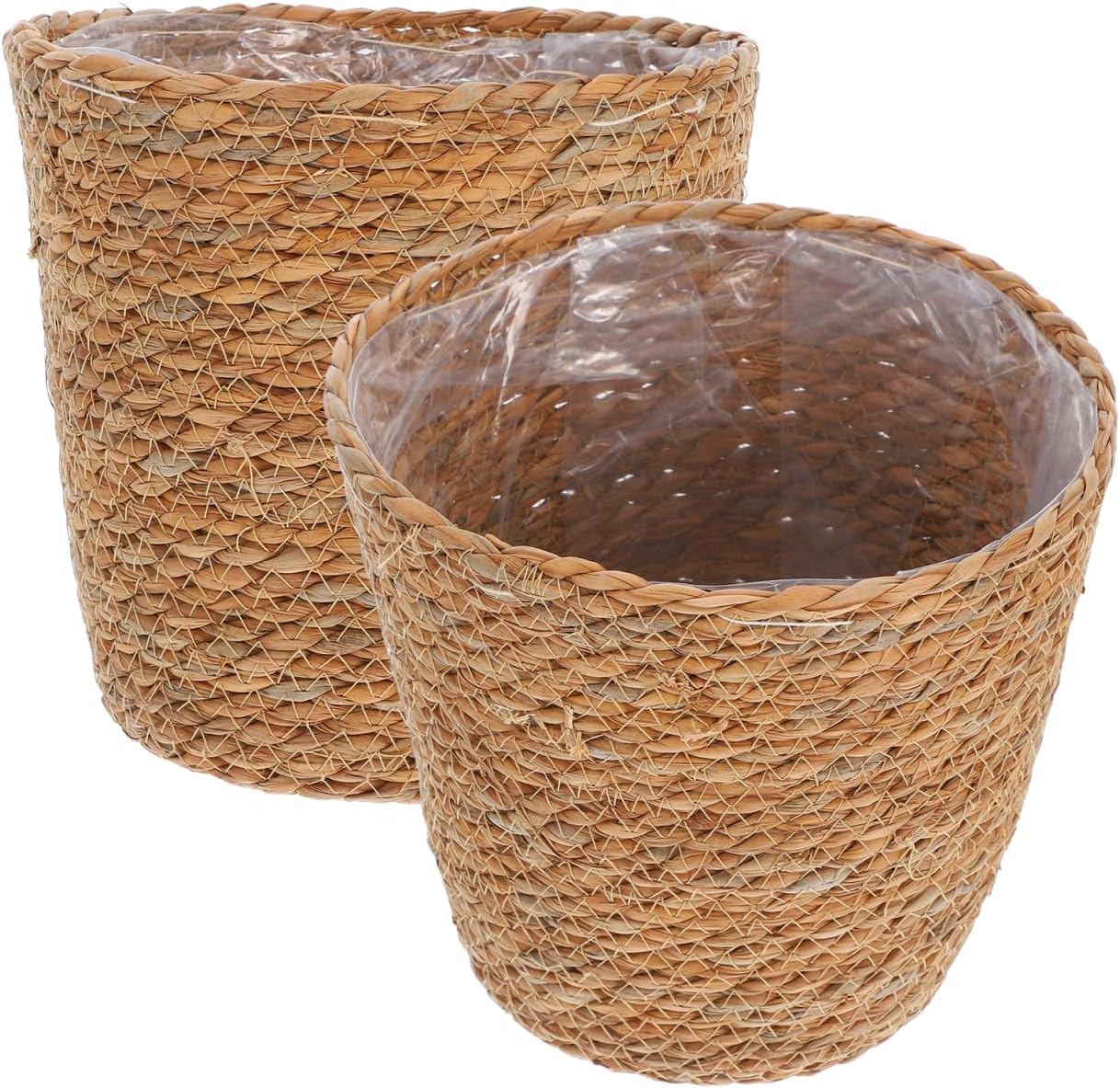 BESPORTBLE 2Pcs Seagrass Basket Covers for Indoor Plants Unique Decorative Storage Baskets Versatile Flower Pot Liners for Living Room Bedroom and Kitchen Decor
