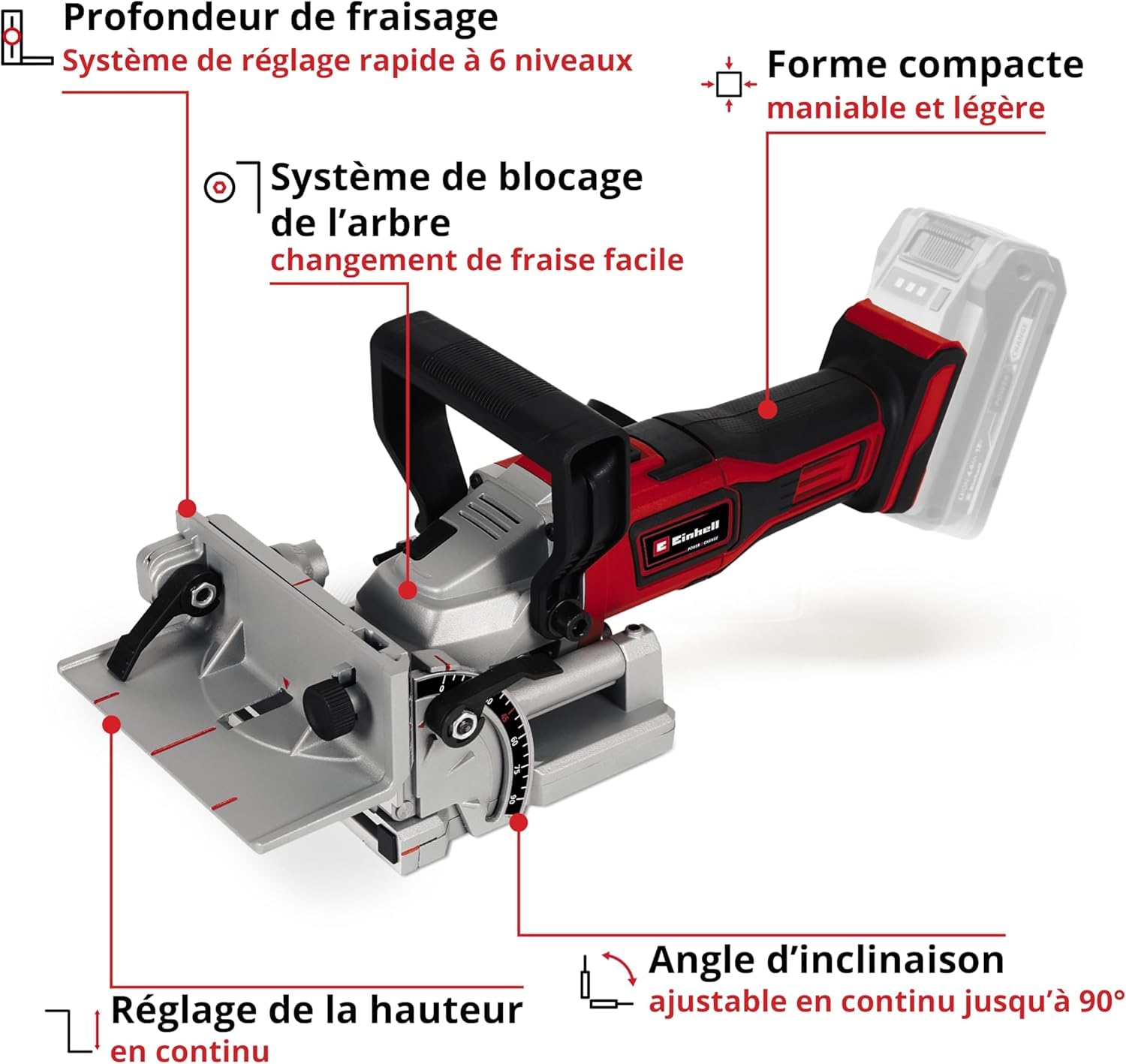 Einhell Fraiseuse à lamelles sans fil TE-BJ 18 Li-Solo