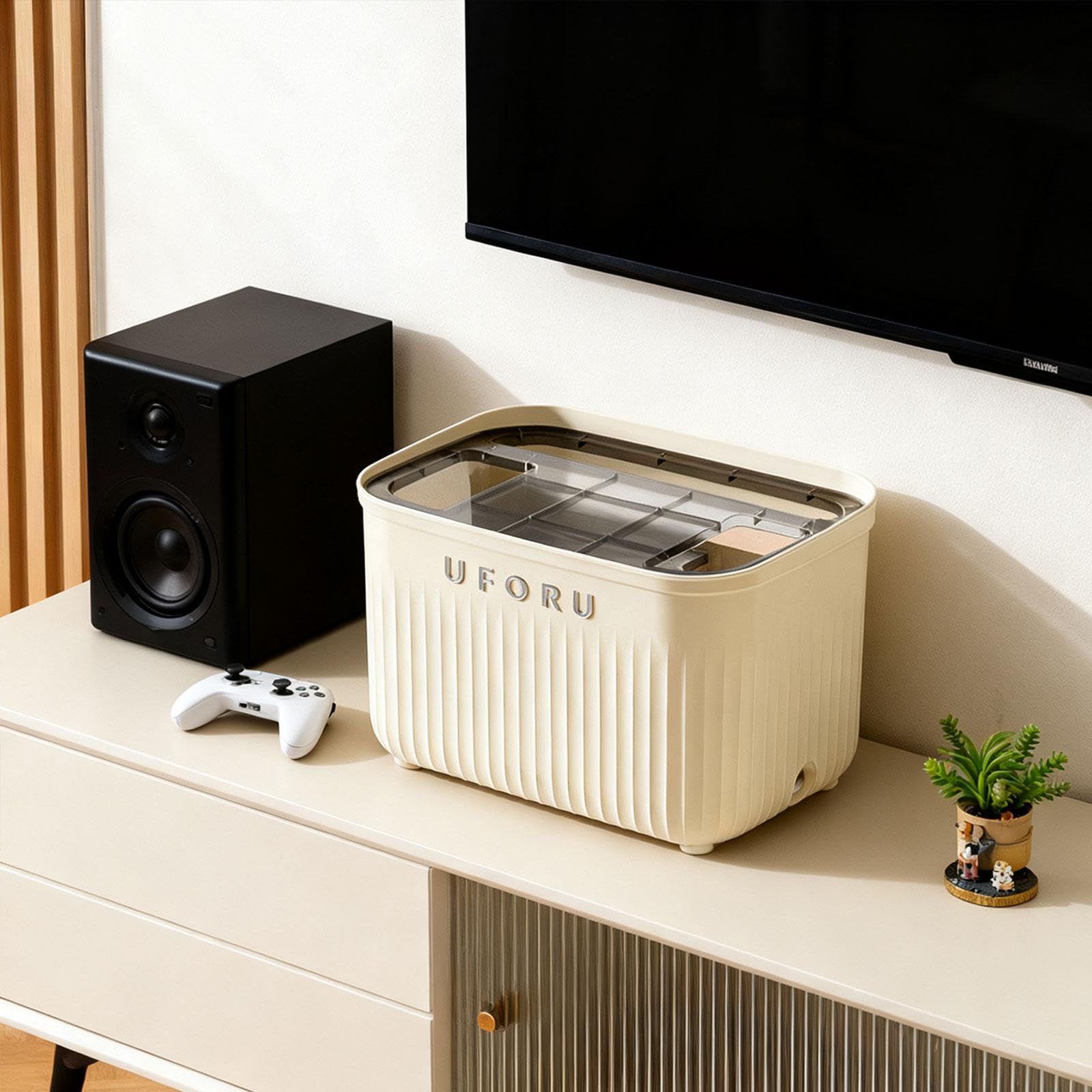 Qianly Kabelmanagementbox mit Kabelkanal Abdeckung Router Aufbewahrungsbox Und Steckdosen Organizer Aus Stabilem PP für Ordentliche Kabelaufbewahrung für Woh, Pp-deckel
