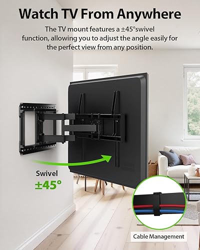 Miniatura 4 de USX MOUNT Soporte de pared para TV de movimiento completo para televisores grandes de 42 a 95 pulgadas hasta 150 libras, soporte de TV de montaje en
