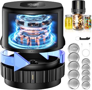 Electric Mason Jar Vacuum Sealer:jar vacuum sealer for mason jars One click start stop,Used for food storage vacuum sealer for jar,mason jar vacuum sealer kit suitable for wide mouth and regular mouth