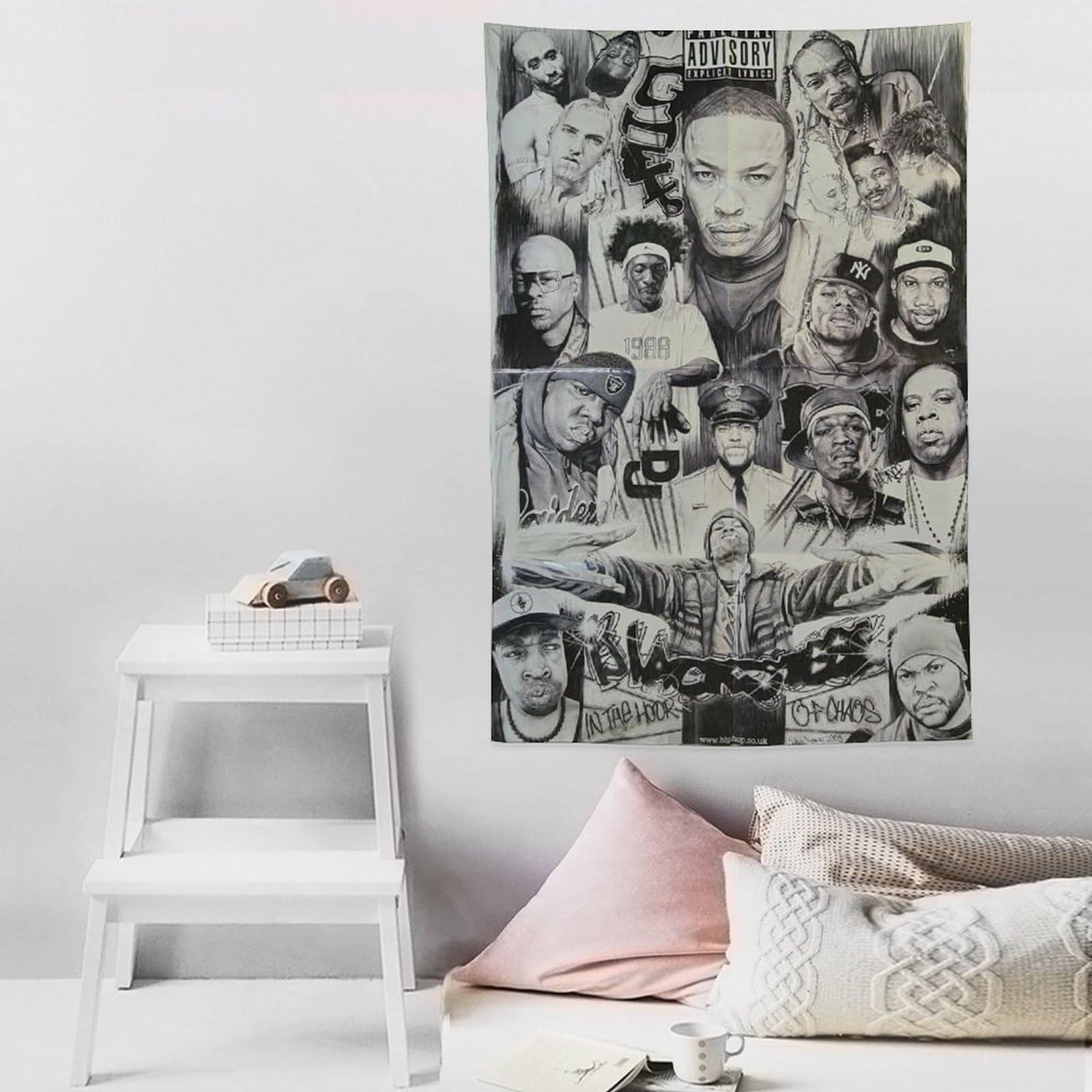 Poster da parete con cantante rap hip hop e stelle (7), decorazione da parete, decorazione moderna, 152,4 x 228,6 cm