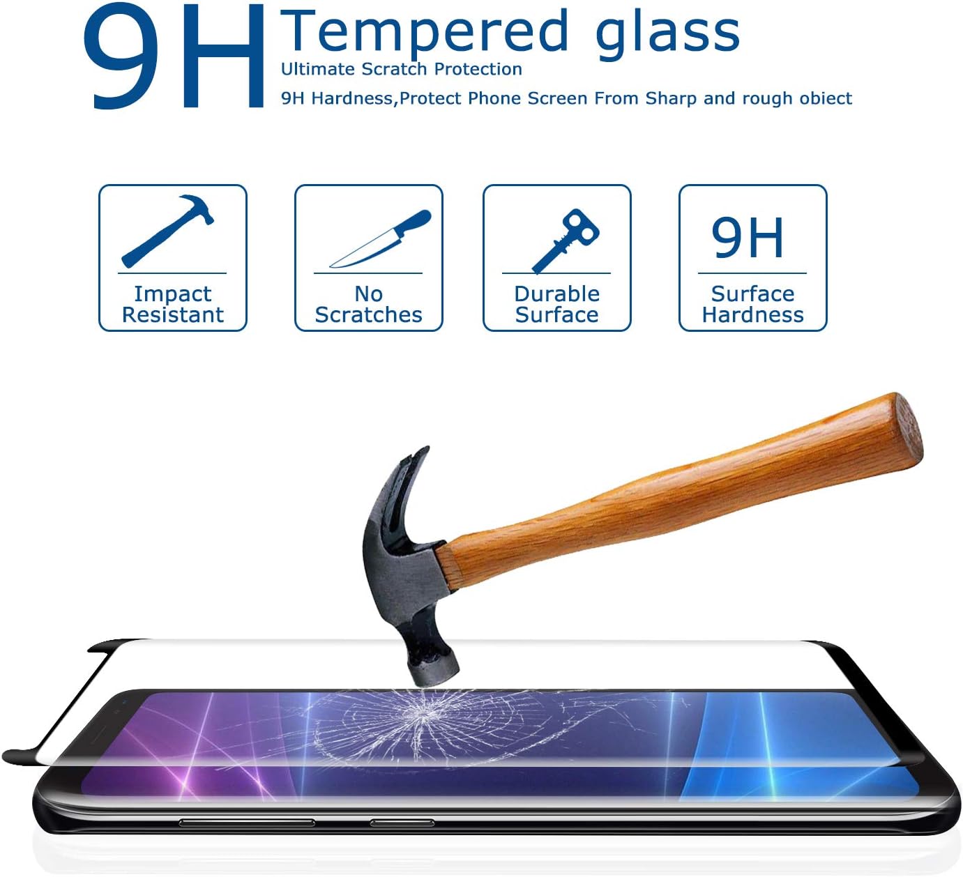 [2Pack] Galaxy note 9 Screen Protector, Case Friendly 3D Curved Full coverage High definition Easy to install Anti-Bubble Anti-Scratch for Samsung Galaxy note 9 Screen Protector