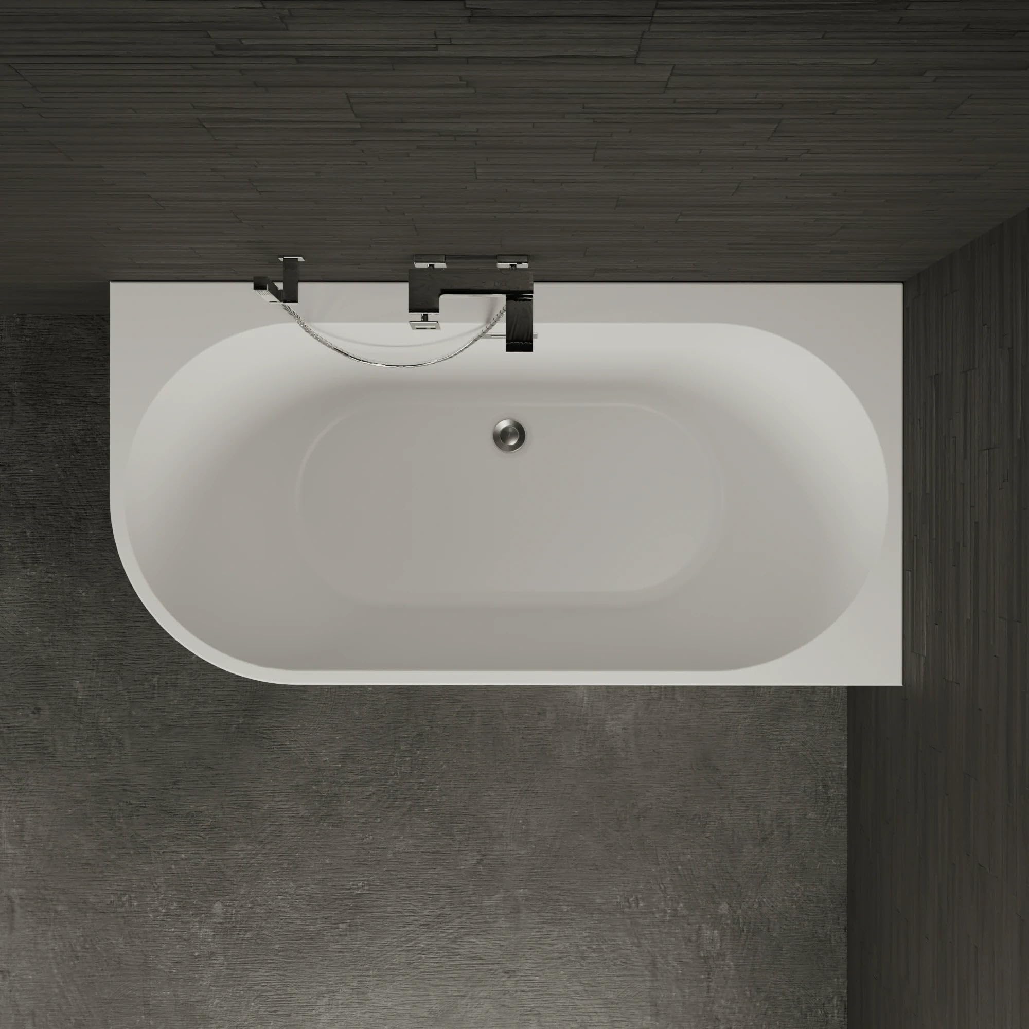 Vasca freestanding Capri 150 destra bianco L150 x l72 x h58 cm, by SPALINA