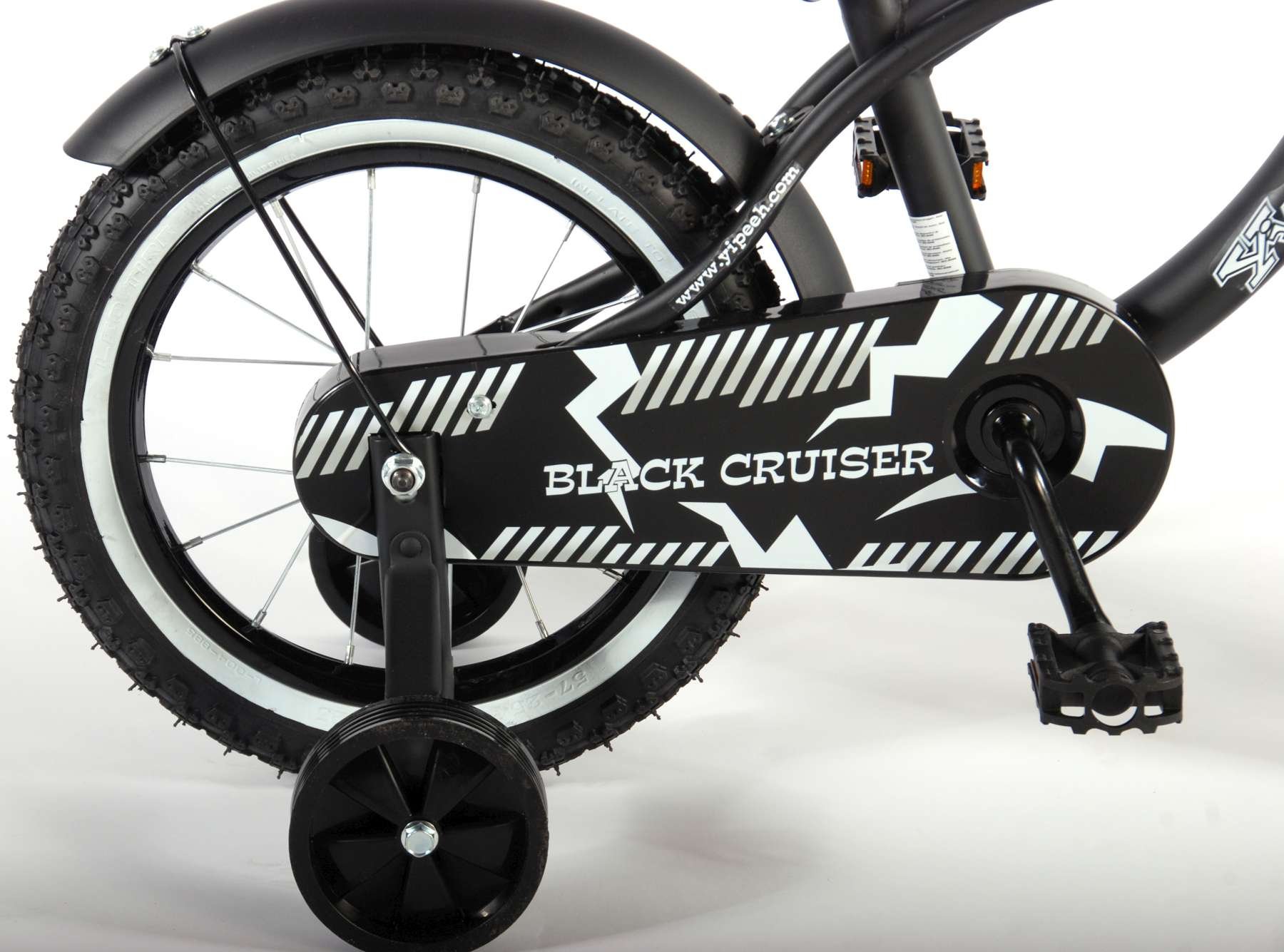 14 Zoll Fahrrad Qualitäts Kinderfahrrad mit Stützräder Bike schwarz matt 41401