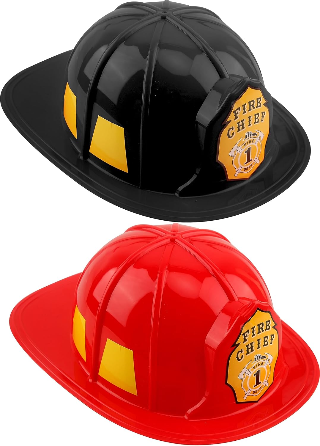 2 Pcs Adult Firefighter Helmet Plastic Fireman's Cosplay Hats for Women Men Firefighter Dress up Halloween Party