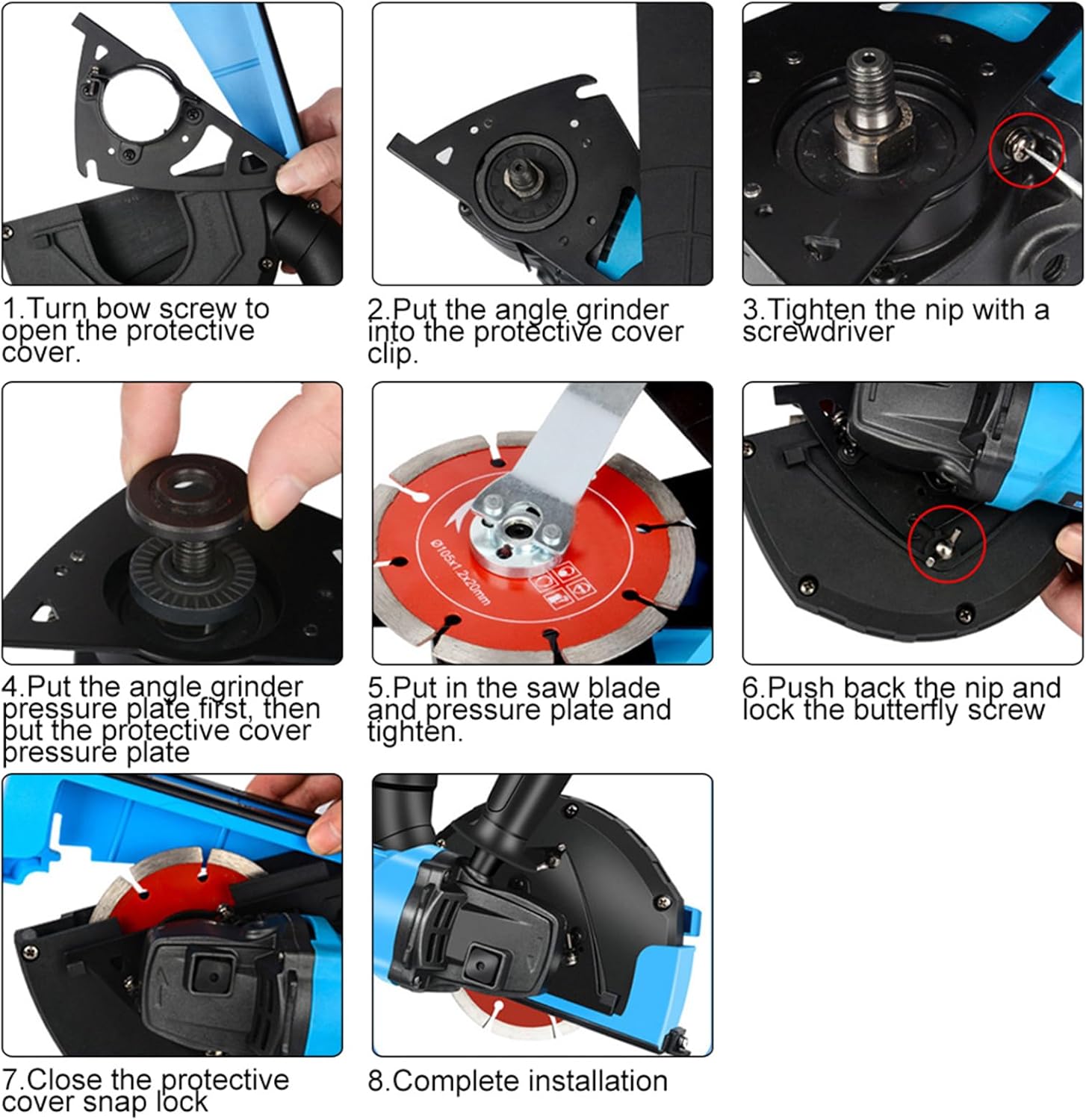 Angle Grinder Dust Collector for 4-Inch and 5-Inch Grinders Adjustable Depth Dust Shroud with Metal Clamp Engineering Plastic for Grinding Projects