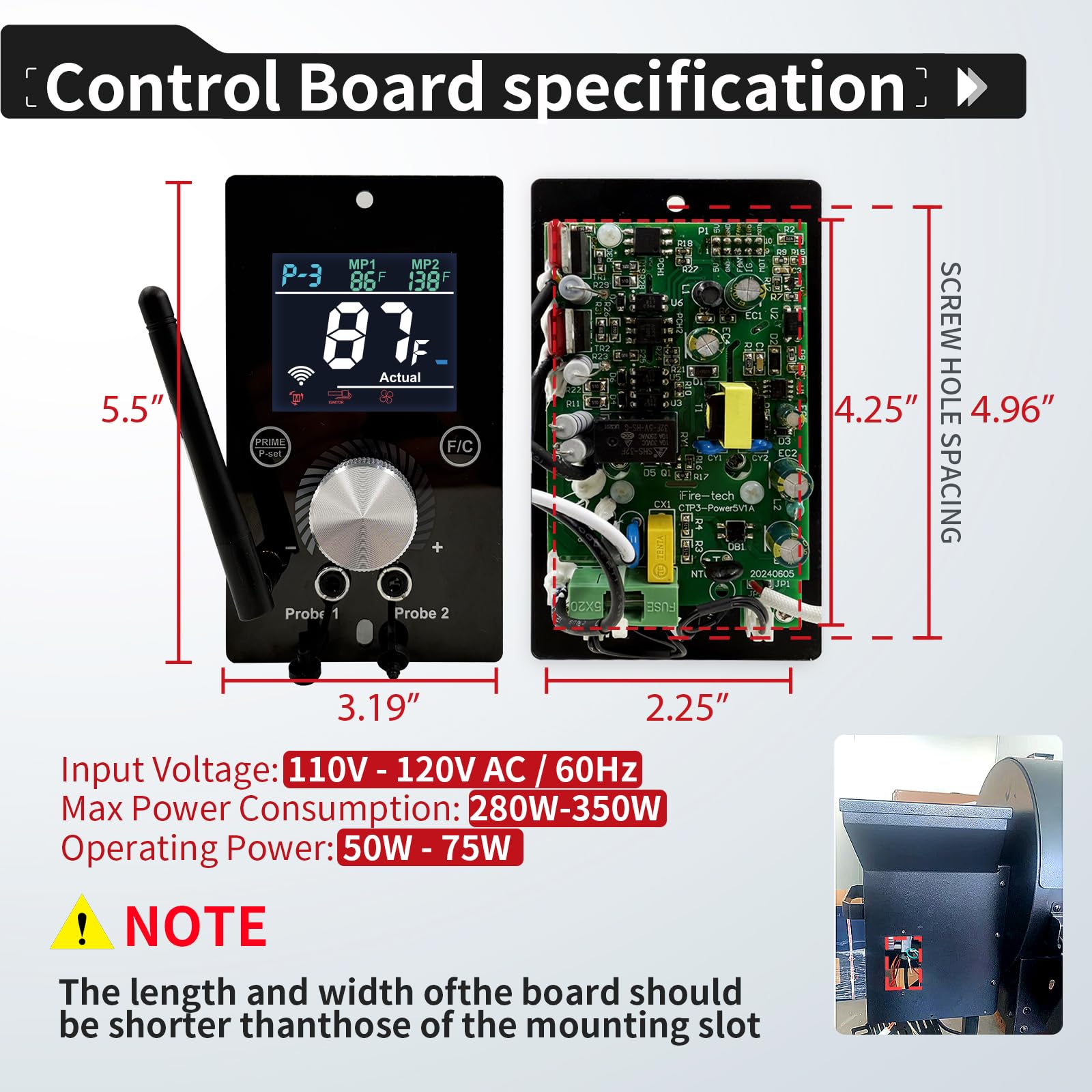 Smart WiFi Uniwersalna płyta sterowania temperaturą PID z aplikacją Smart Control dla Pit Boss, Traeger, Z Grills & Smokers - ulepszony cyfrowy zamiennik kontrolera grilla z 1 Hot Rod