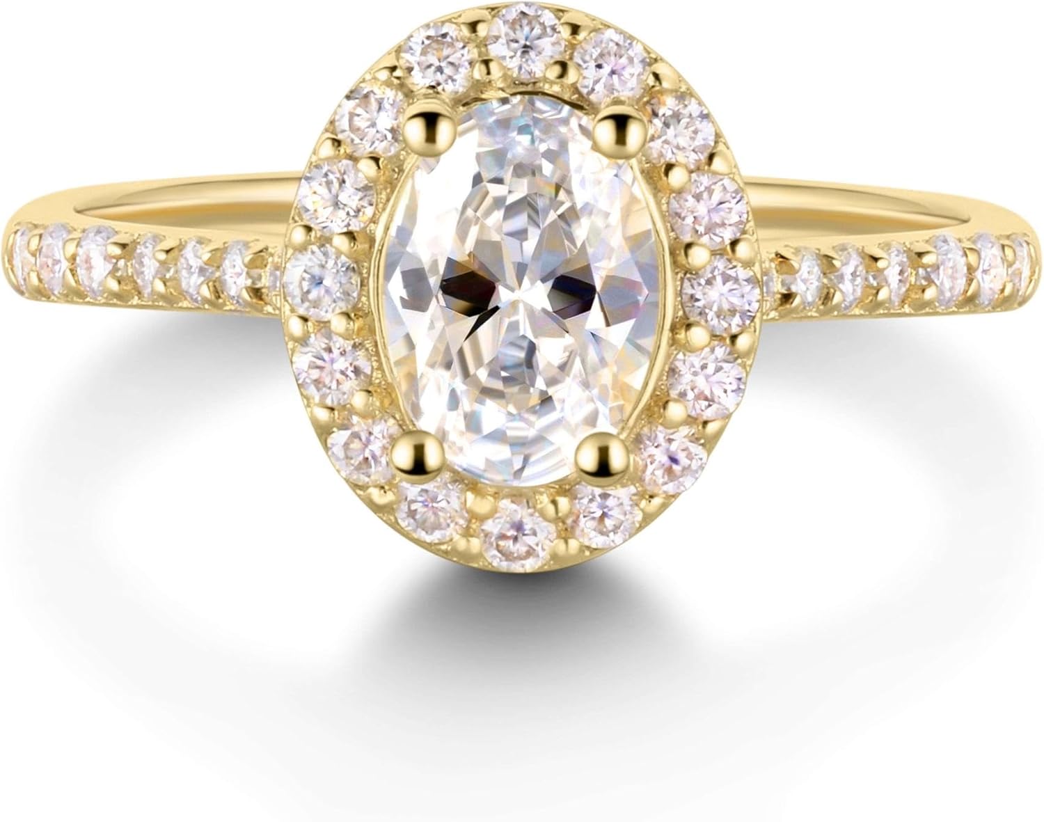 1.36 CT Gold Wedding Bands for Women, 18K Gold Plated 925 Silver Moissanite Engagement Rings for Women, Twisted Round Halo Promise Ring for Her, Eternity Band Rings Gift for Anniversary (D Color VVS1)