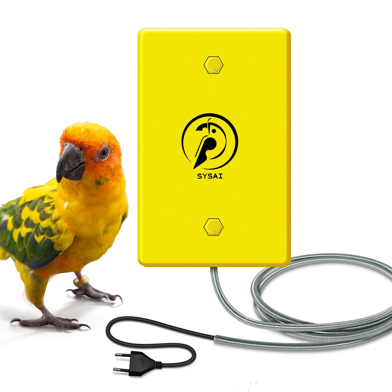 SYSAI Riscaldatore per uccelli & Snuggle-Up per gabbia, 10 x 15 cm – regolabile 40 °C/45 °C per pappagallini ondulati, parrocchetti, conures e piccoli uccelli