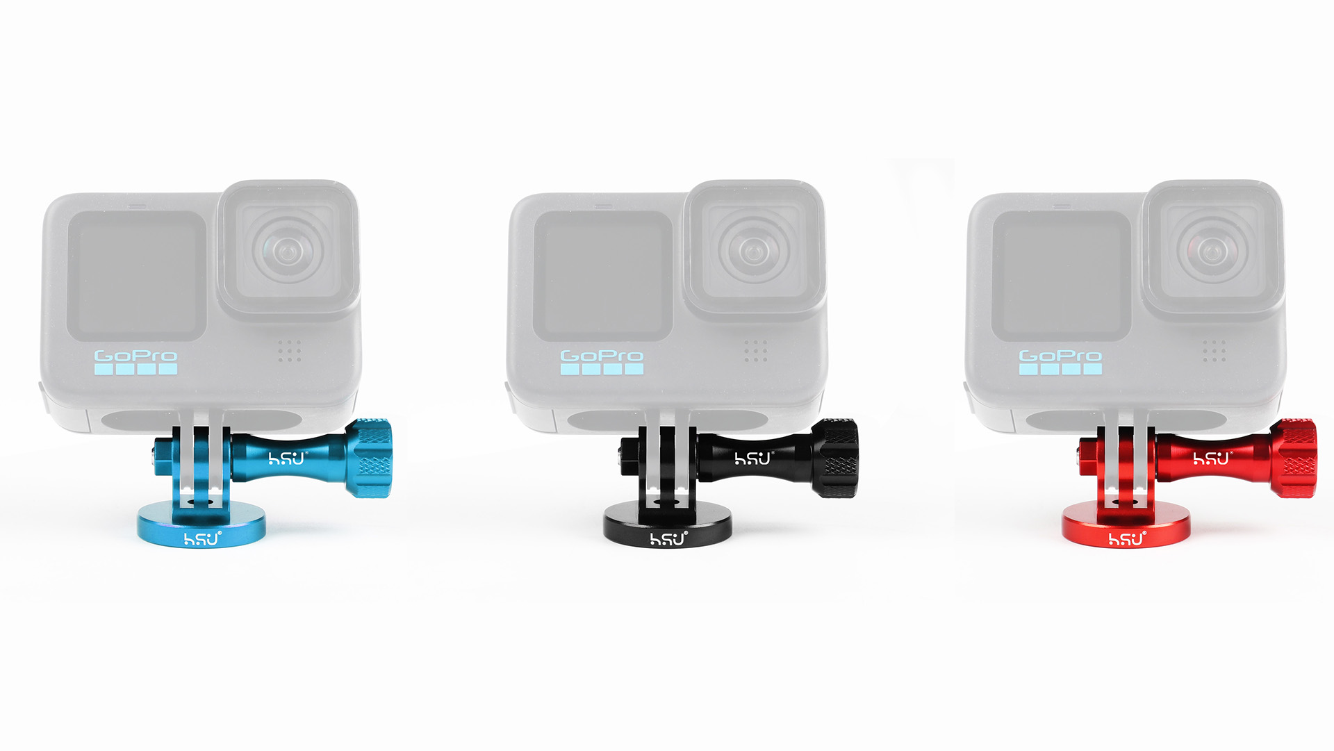 HSU 2 Pezzi Adattatore Treppiede In Alluminio Per GoPro Hero 12-3, Filettatura 1/4-20, Per Selfie Stick E Monopiede - 4