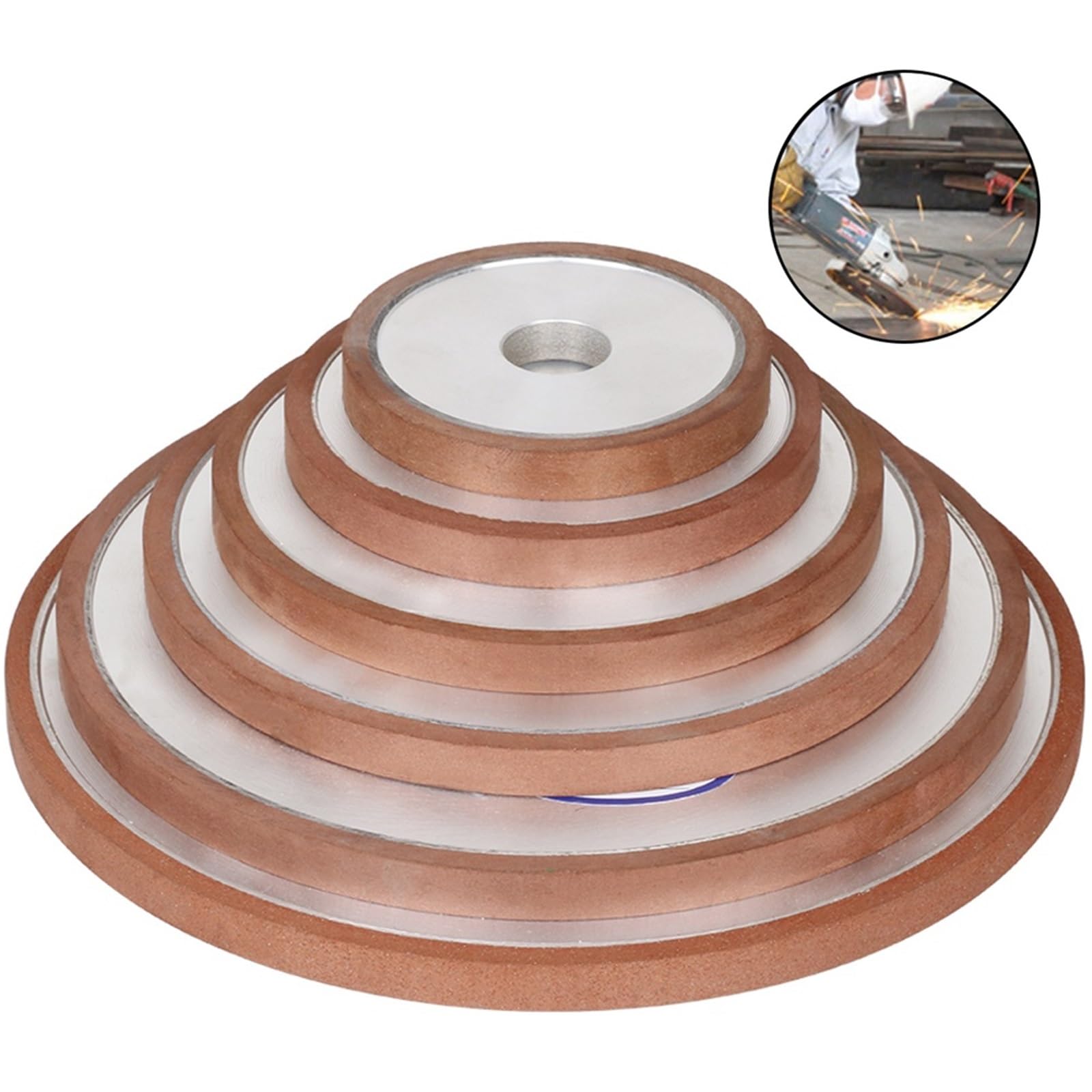 Muela de diamante de 150 mm - Disco de pulido plano con resina de 6-25 mm de espesor, for rectificado de precisión y desbaste.(150Grit 150x12mm)