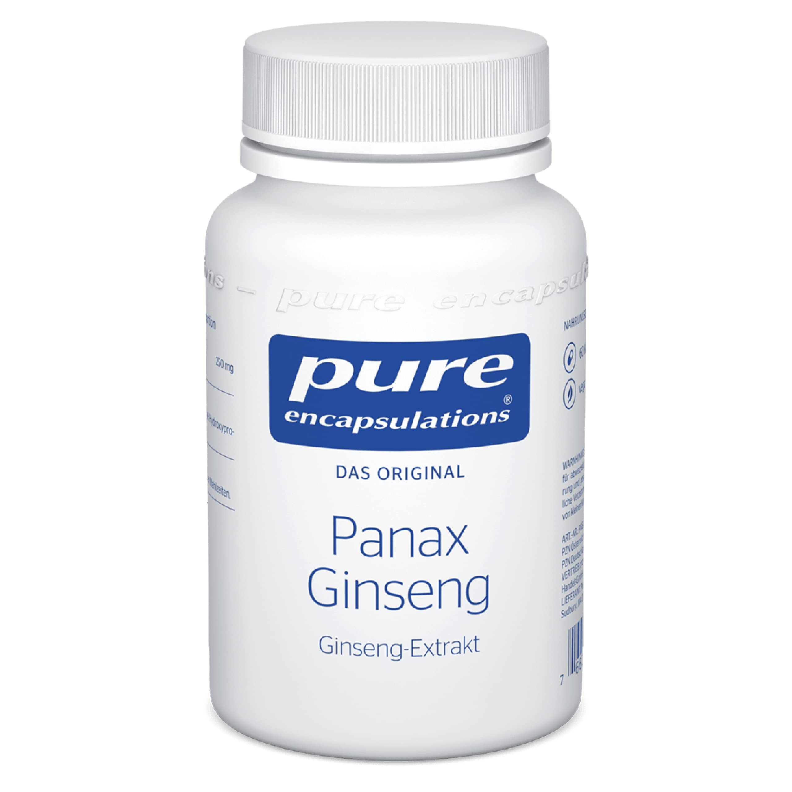 Pure Encapsulations - Panax Ginseng - Hochwertiger Ginseng Extrakt - 60 Kapseln