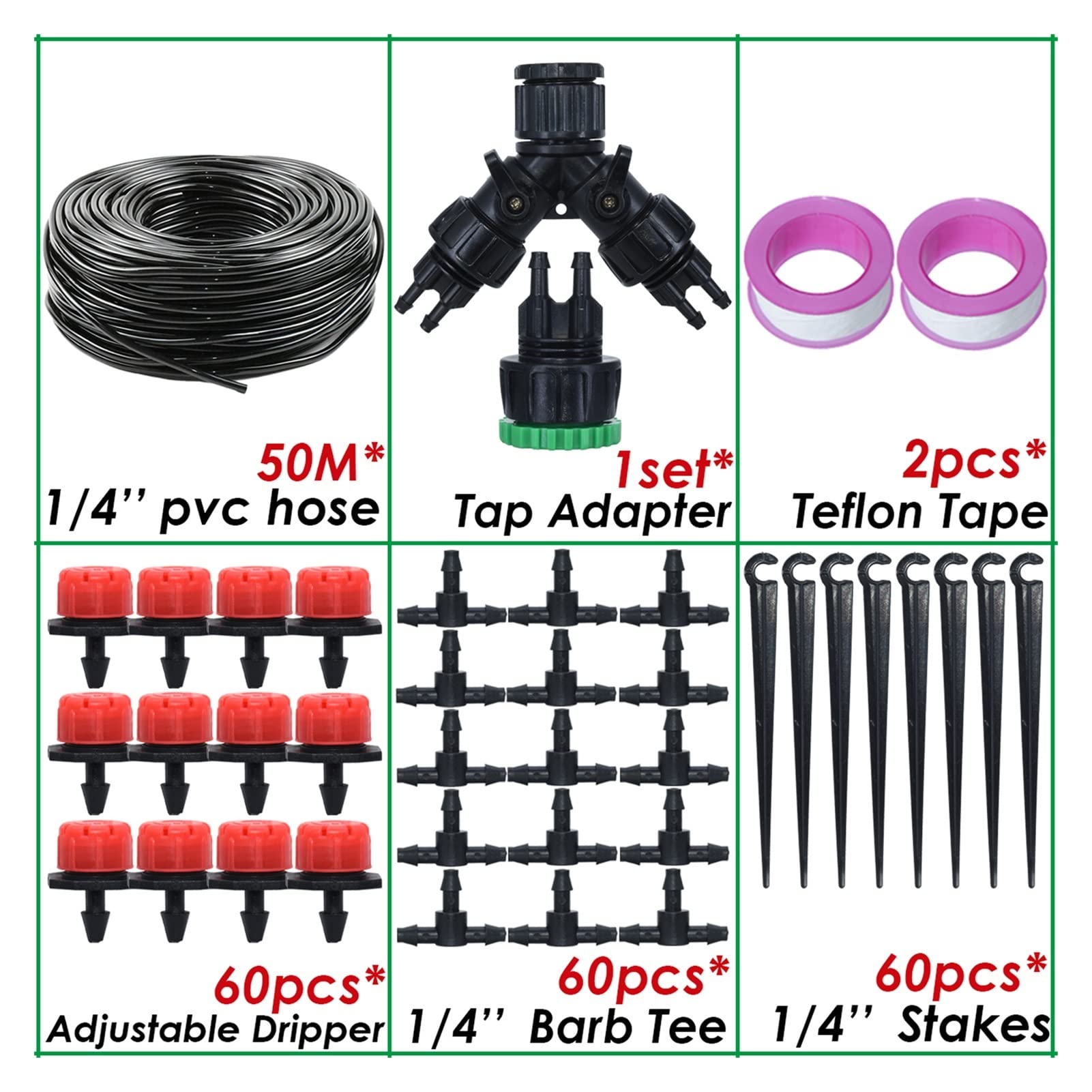 Kit di irrigazione a goccia 30-50M valvola a sfera timer giardino irrigazione automatica accessori balcone kit gocciolamento esterno ugello regolabile (colore: 50M-B)