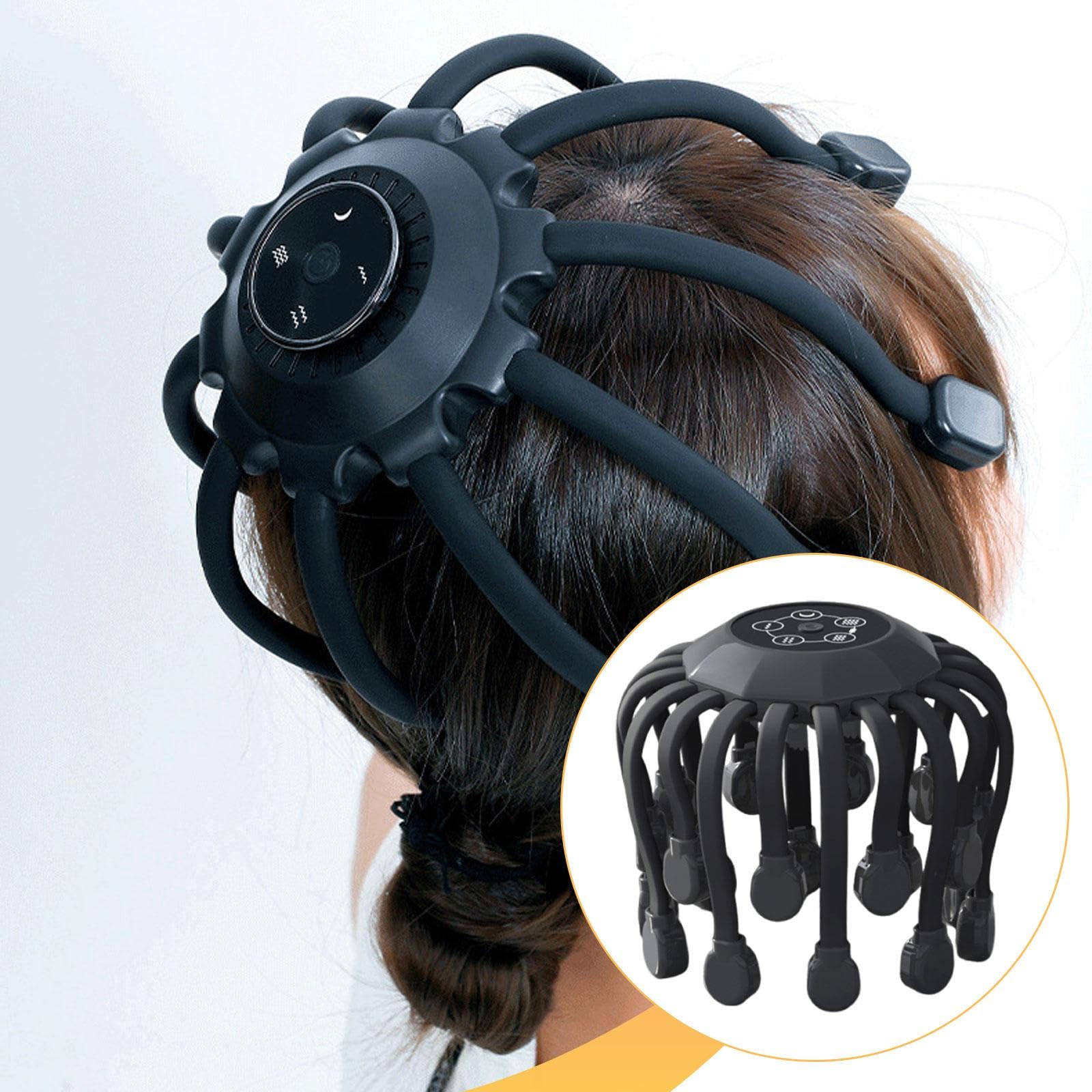Masajeador Eléctrico Cabezales de Masaje, Diseño de PP, Niveles de Intensidad, Portátil, Relajante, Apto para Hombres Y Mujeres, Ideal Par, Negro