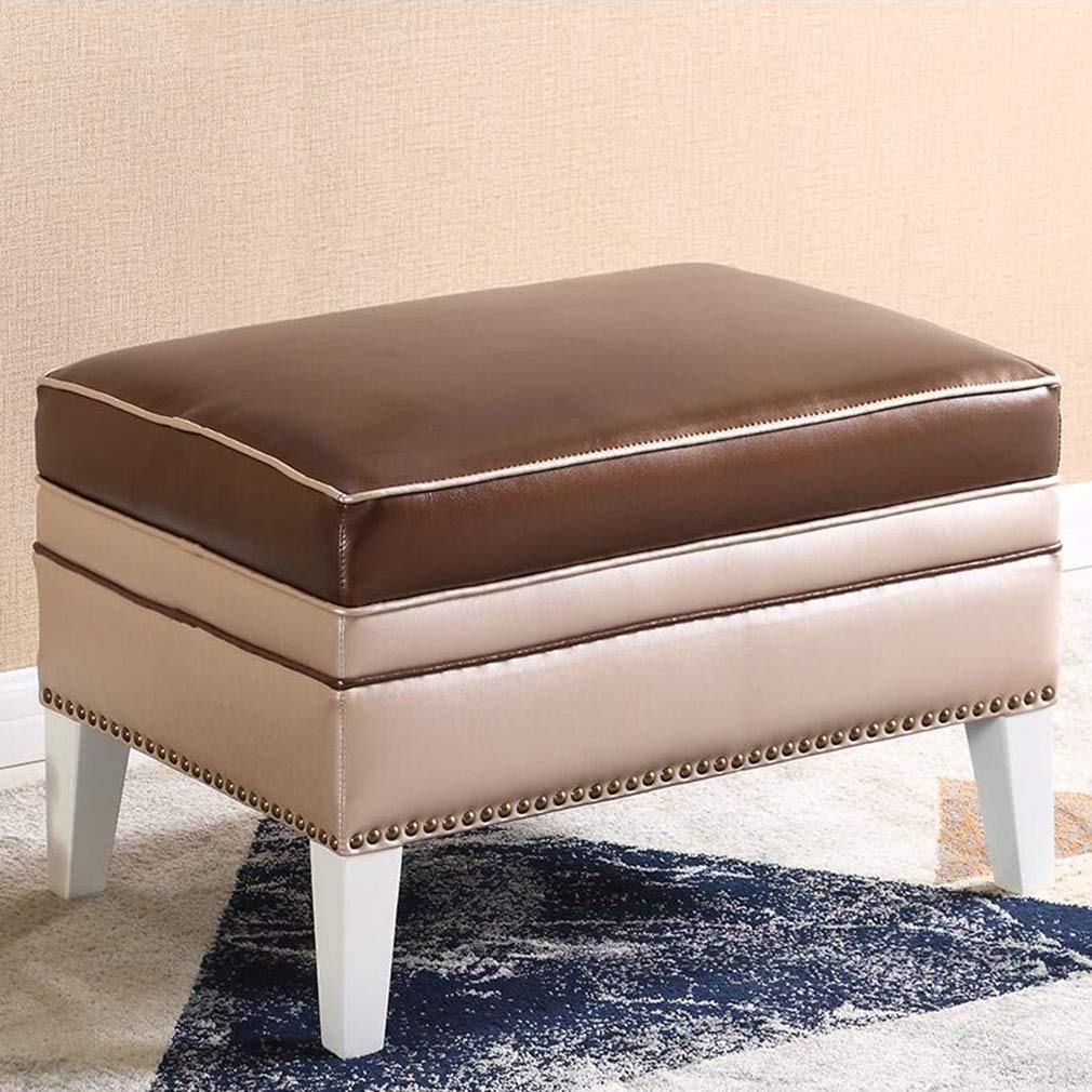 Tabouret ottoman rectangulaire en similicuir massif de 100cm de long style nordique