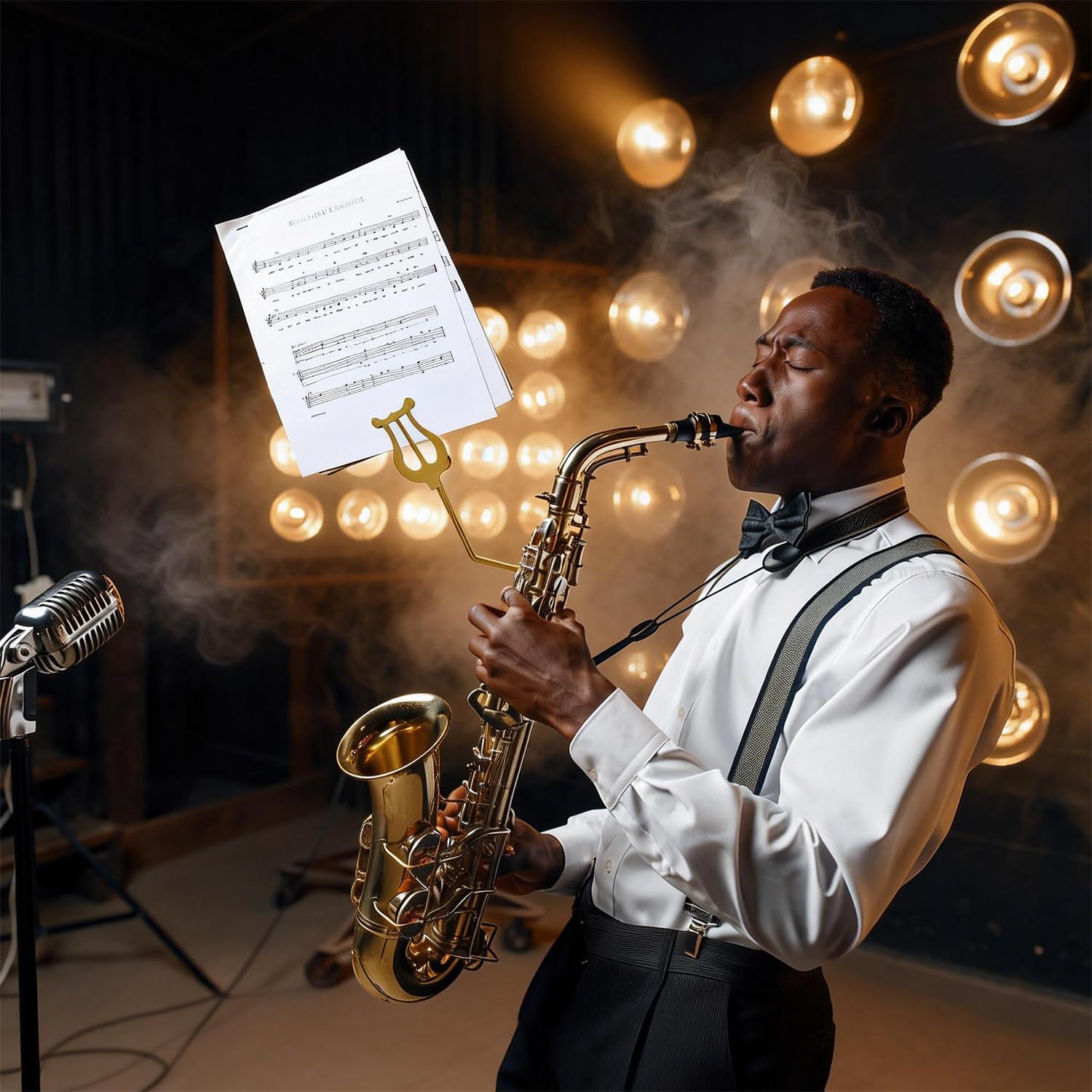 Tissting Pince pour Partition de Saxophone Alto, Support Vertical pour Partitions de Marche pour Saxophone Ténor, Remplacement de Lyre pour Alto Ténor Pince