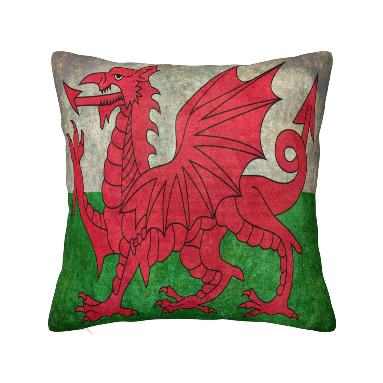 Cushion Cover 45X45cm National Flag Of Wales Square Pillowcase Decoration Pillow Case Durable Pillowcases For Sisters, Coworker, Best Friend