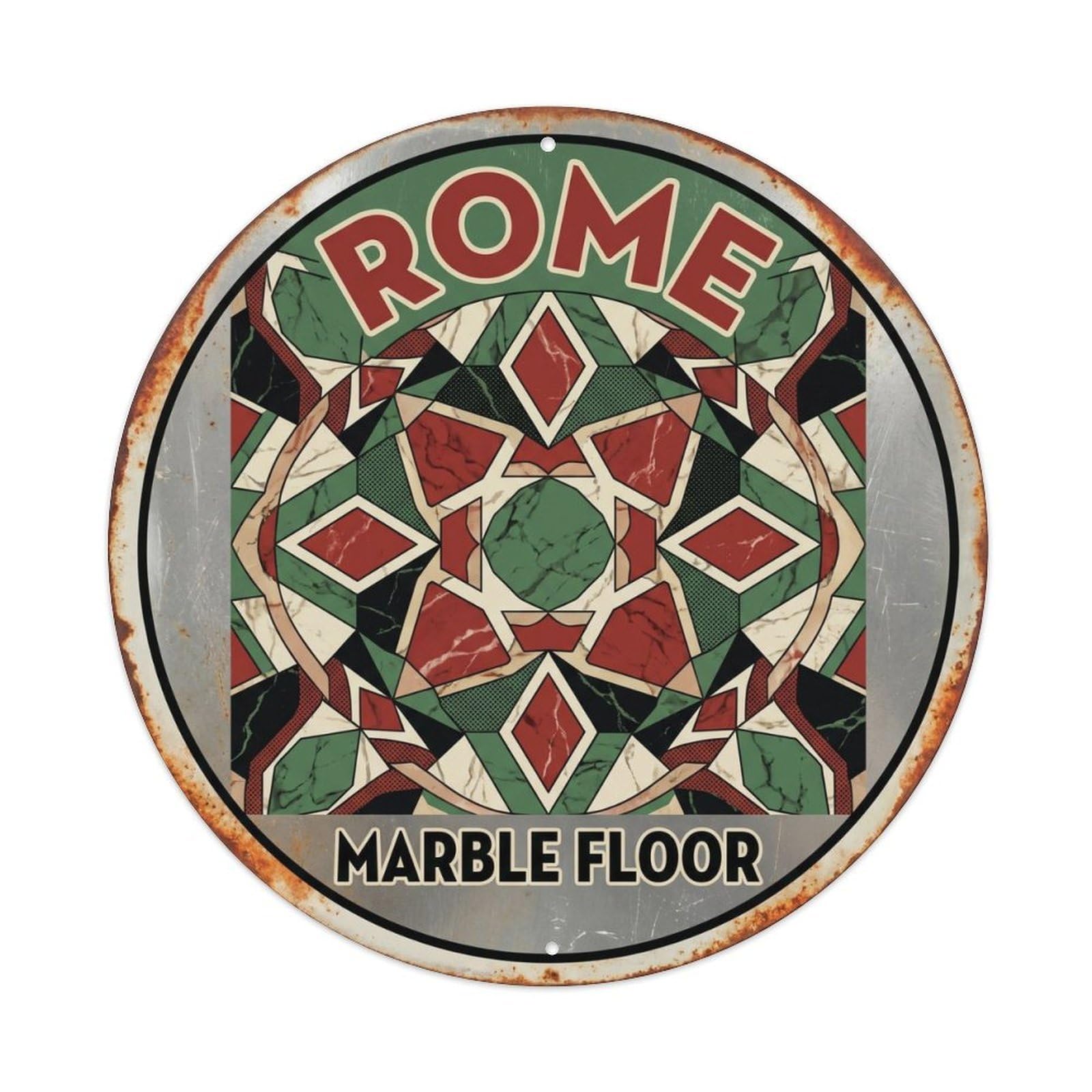 Rome Italy Heritage City Travel Marble Vintage Metal Tin Sign