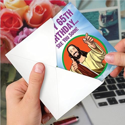 Miniatura 4 de NobleWorks Tarjeta de felicitación de cumpleaños 65 con sobre de 5 x 7 pulgadas (1 tarjeta) See You Soon - 65 C10008MBG