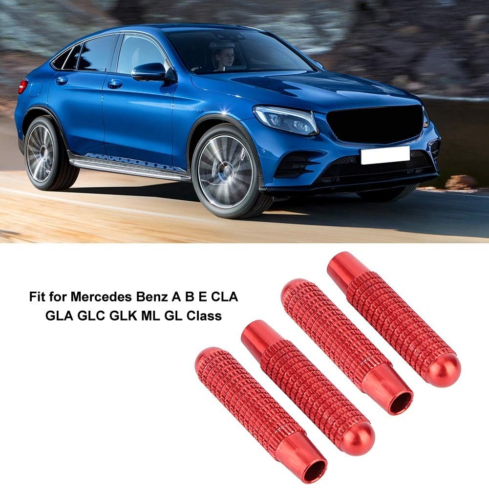 Lot De 4 Anneaux De Garniture Boutons Verrouillage Porte – Accessoire Intérieur Voiture Pour GLA, GLC, Classe E, Classe C (Silver)