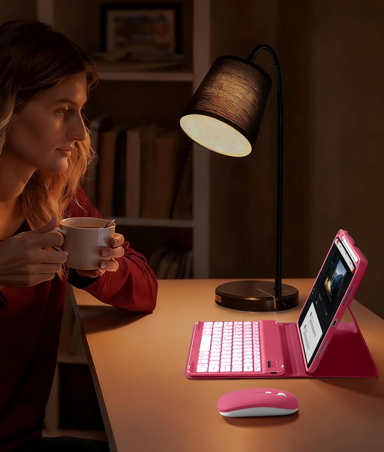 Hamile for iPad A16 Case with Keyboard - Mouse Backlit Wireless Detachable Keyboard Glitter Folio Cover with Pencil Holder for iPad 11th Gen A16 11-inch 2025 10th Generation 10.9 Inch 2022 - Pink - Image 7