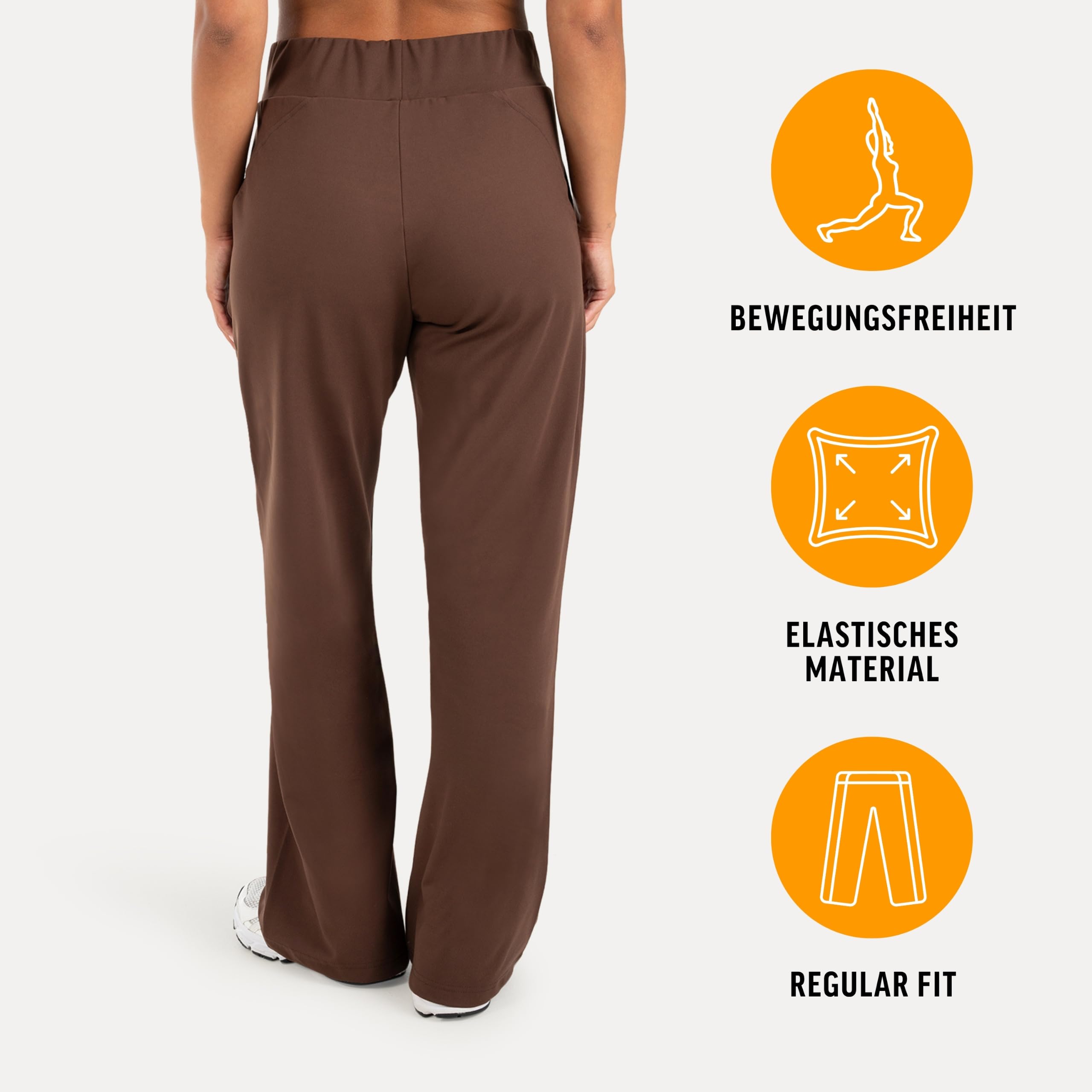 SMILODOX Jogginghose Maveni Damen, Jogger Regular Fit, Schlaghose mit normalem Bund, elastisches Material, Sweatpants geeignet als Sporthose, Yogakleidung, Gymkleidung oder Freizeithose