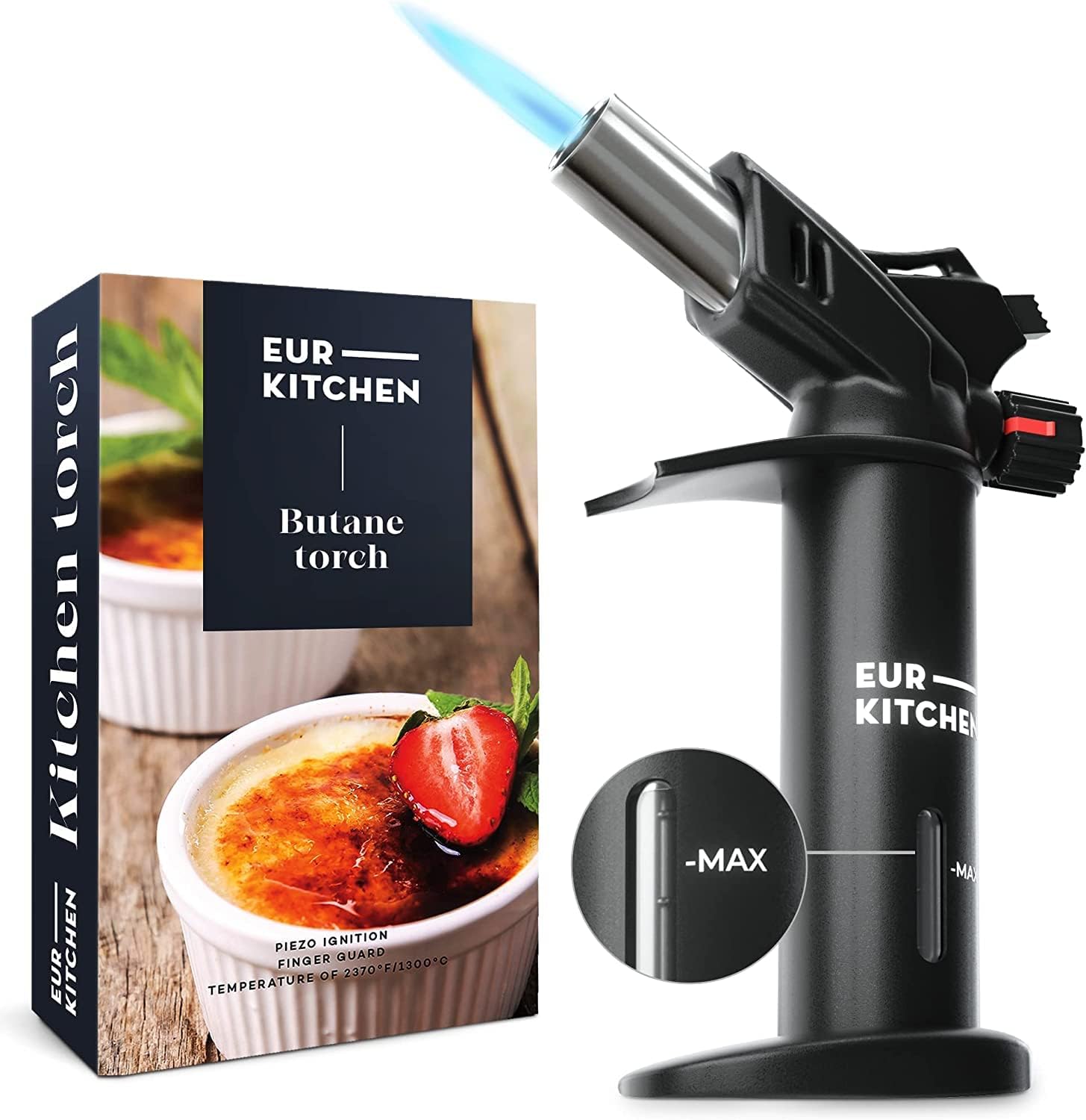Chalumeau de Cuisine - Professionnelle - Flamme Réglable - Rechargeable - Utilisations Multiples - Maison