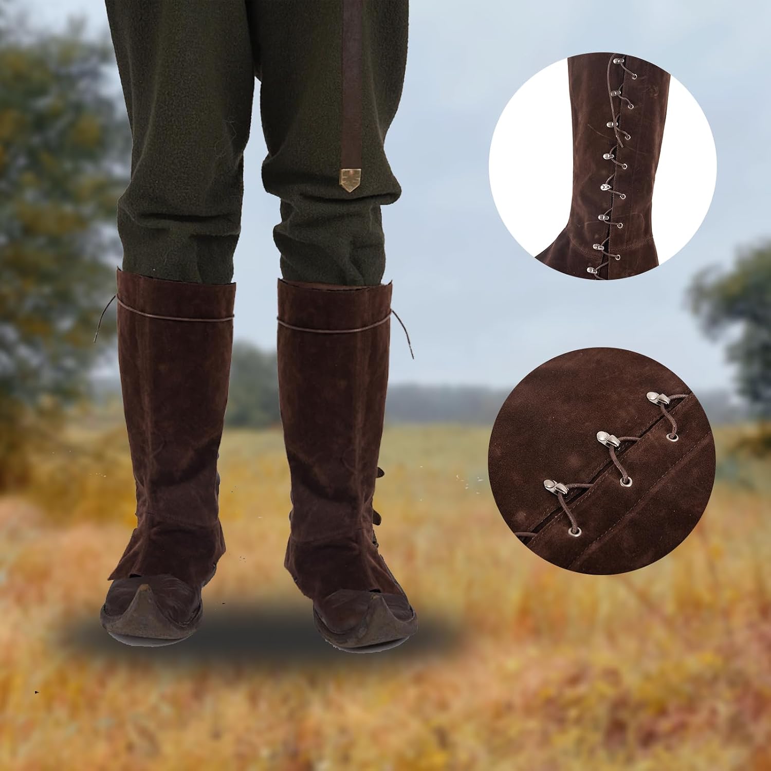 Degpum Pirate Boots Covers Renaissance Medieval Boots Covers Knight Boot Covers for Halloween Costume Cosplay