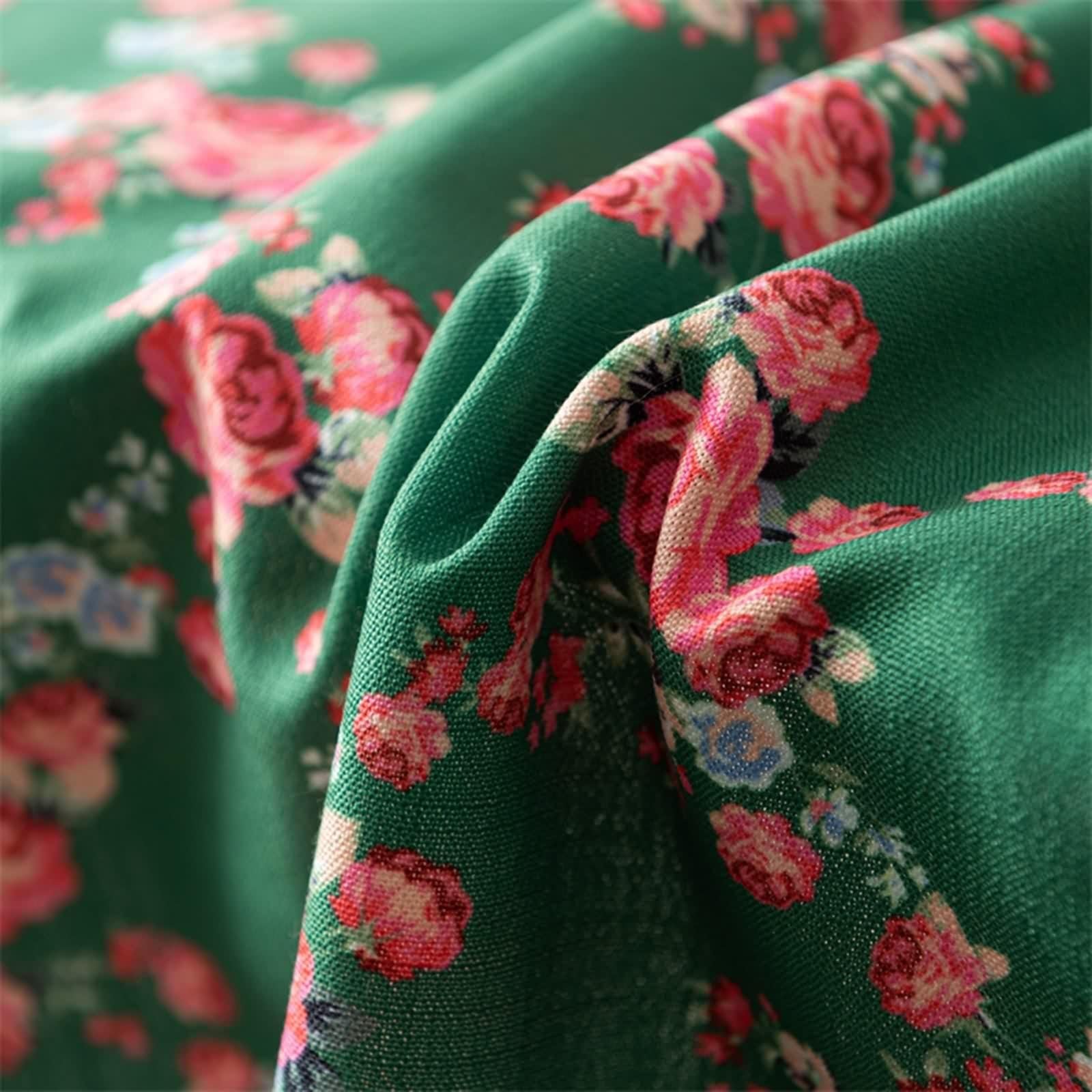 Tovaglia Quadrata Fiori, Tovaglia Cucina Vintage Verde Poliestere Copri Tavolo 135X135CM per Soggiorno