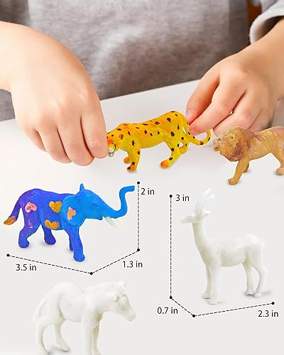 Miniatura 4 de Vileafy Kits de pintura de animales de safari para niños de 4 a 8 años - 12 juegos de manualidades para niños con figuras de animales, pinturas,