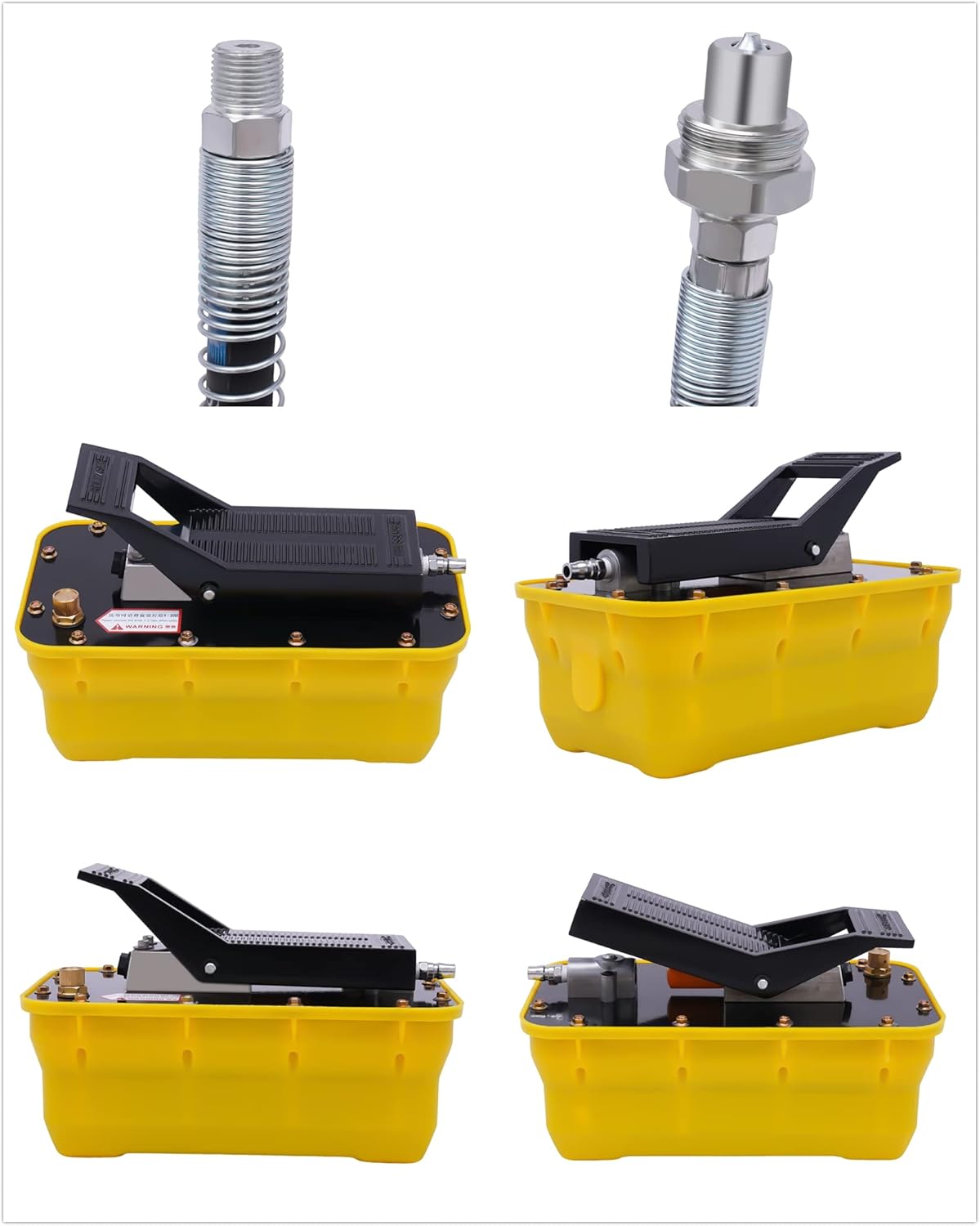 Tire Bead Breaker 10000 PSI Hydraulic Bead Breaker with Hydraulic Foot Pump Air Hose for Tractor Truck Car ATV Tire Bead Breaker Tool Kit (Bead Breaker + Hydraul Pump, Yellow)