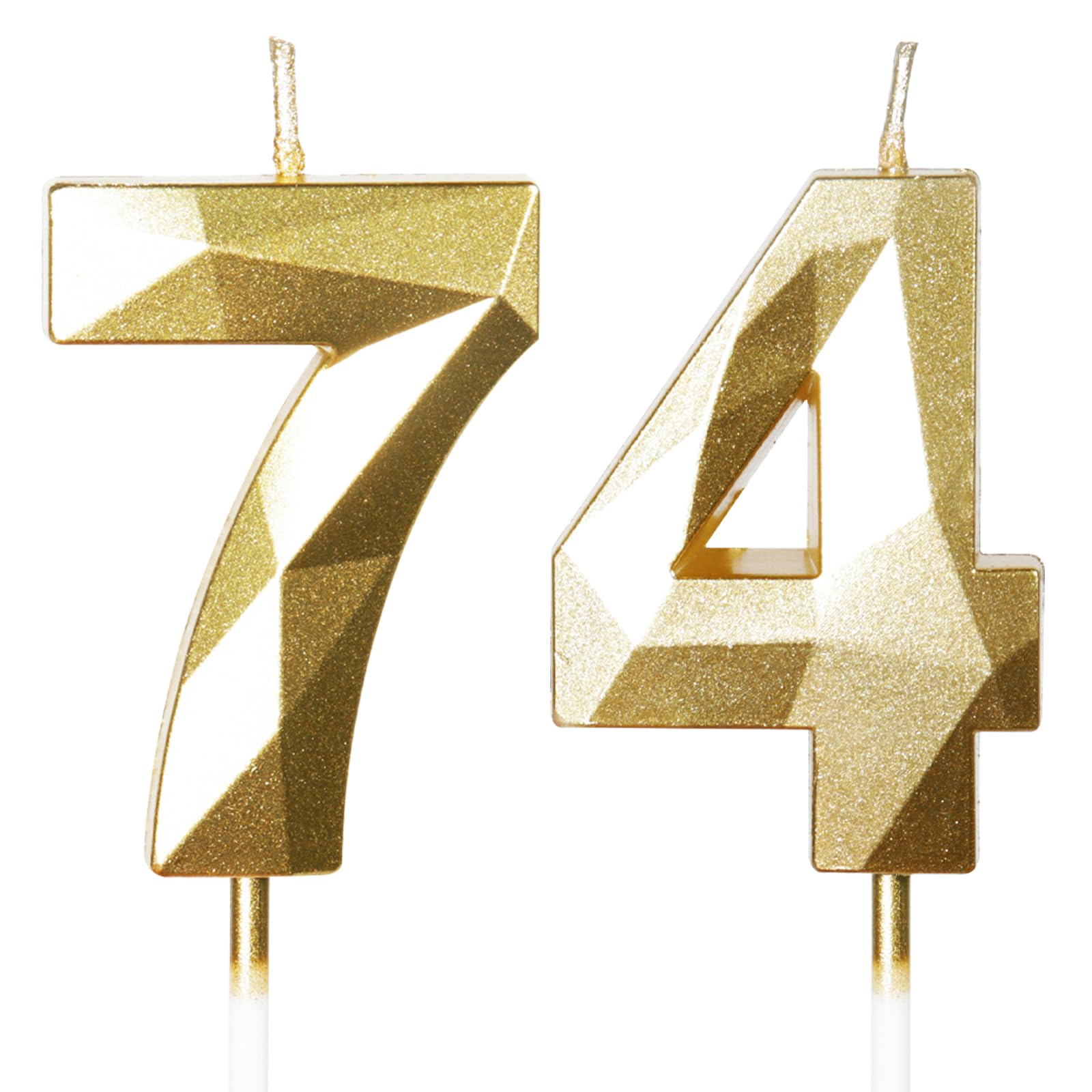 Yiran 50th Birthday Candles, Gold Number 50 Happy Birthday Candles, Cake Topper Decorations for Birthday Party, Wedding Anniversary Celebration Supply — view 151