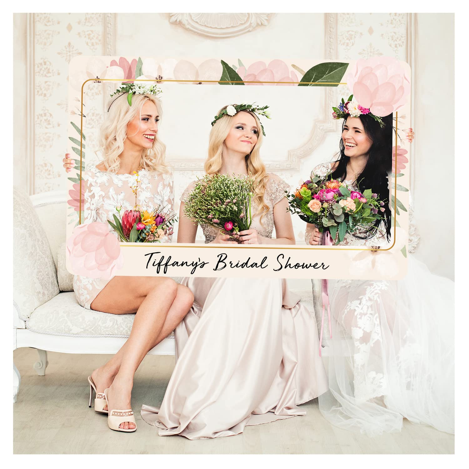 Amazon.com: SPEEDYORDERS Pink Lotus Bridal Shower Photo Booth Frame -  Personalized Bridal Shower Photo - Custom Floral Bridal Shower Frame Photo  Booth (PVC Board) : Home & Kitchen