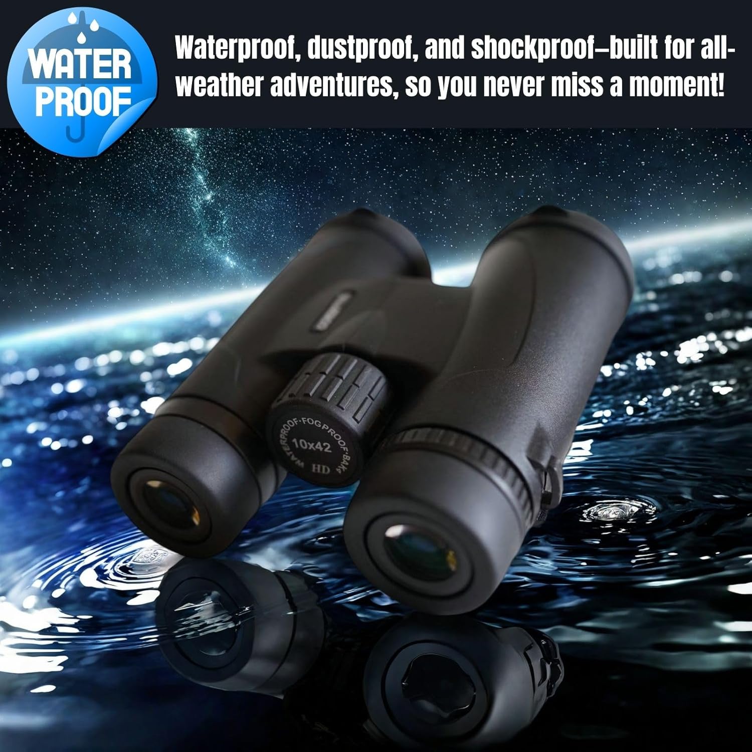 10x42 HD Binoculars for Adults High-Powered – Waterproof Binoculars with Clear Wide View, Lightweight for Bird Watching, Hunting, Hiking & Sports, with Carrying Bag - Image 6