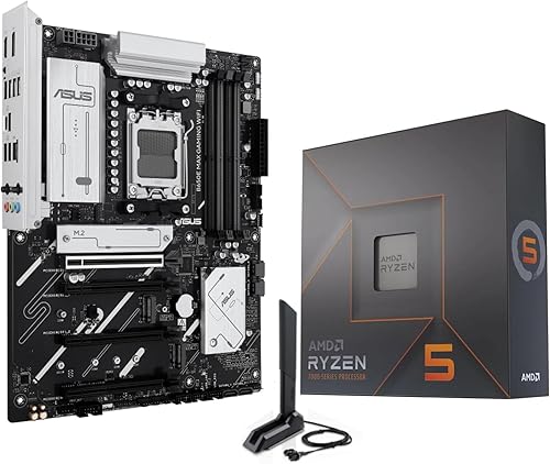 MICRO CENTER Paquete de procesador AMD Ryzen 5 7600X con ASUS B650E MAX Gaming WiFi AM5 ATX Motherboard (DDR5, PCIe 5.0, 3X M.2, Wi-Fi 6E)