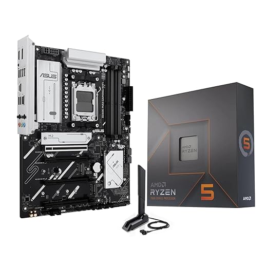 MICRO CENTER AMD Ryzen 5 7600X CPU Processor Bundle with ASUS B650E MAX Gaming WiFi AM5 ATX Motherboard (DDR5, PCIe 5.0, 3X M.2, Wi-Fi 6E)