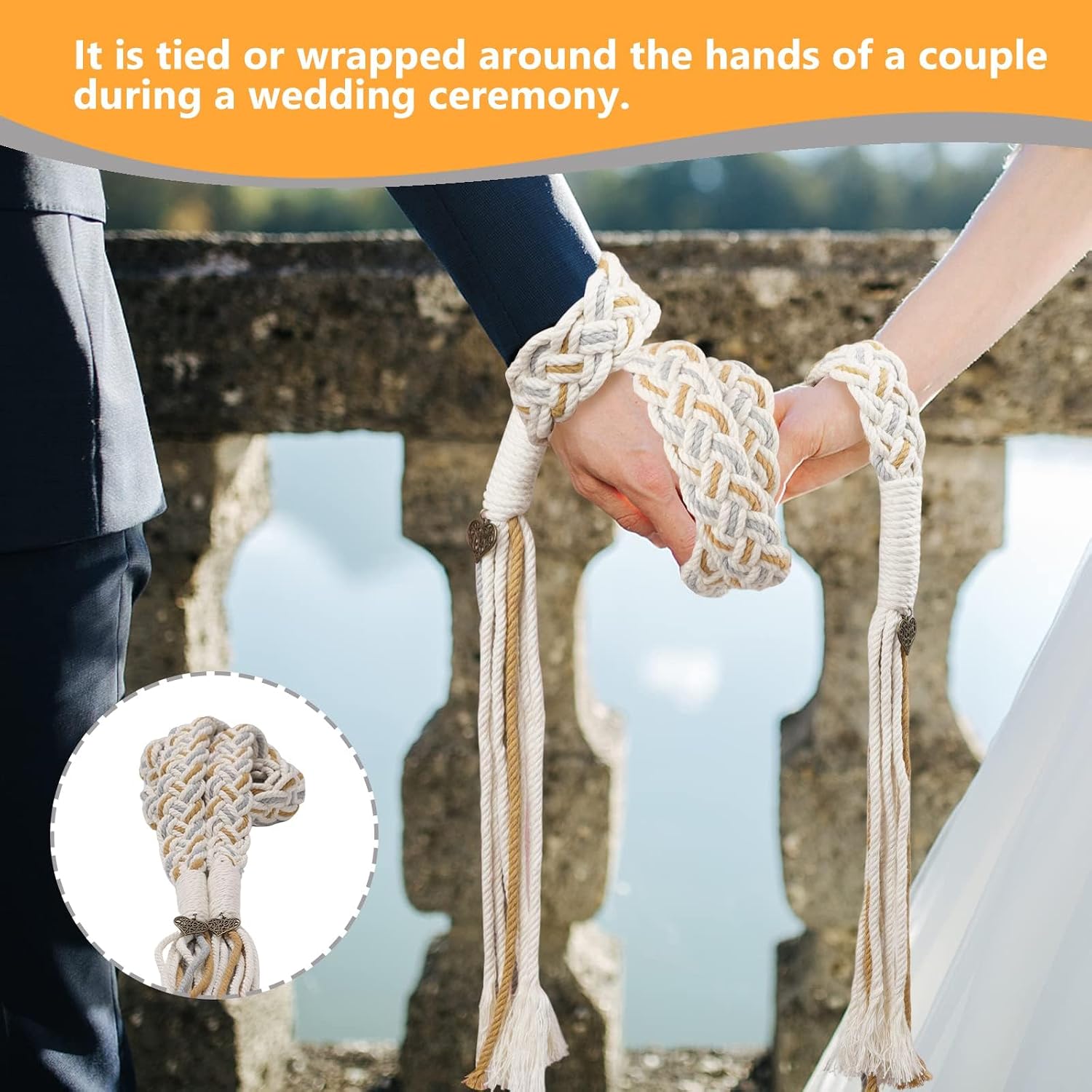 Wedding Lasso Handfasting Cord for Wedding in Natural Cotton Lazos para Boda Wedding Cord Traditional Celtic Pattern