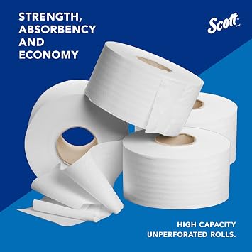 Scott Professional Jumbo Roll Toilet Paper, Bulk, 4 Rolls x 1000' (03148)