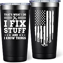 Gifts for Men - Birthday Gift for Male, Husband, Grandpa - I Fix Stuff and I Know Things - Valentines Day Fathers Day Gift for Men - 20oz Tumbler