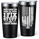 DOEARTE Gifts for Men - Birthday Gift for Male, Husband, Grandpa - I Fix Stuff and I Know Things - Valentines Day Fathers Day Gift for Men - 20oz Tumbler