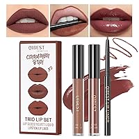 Vista 8 de MAEPEOR Kit de labios todo en uno, 3 en 1, delineador de labios suave y lápiz labial con lápiz labial líquido de terciopelo mate, brillo labial